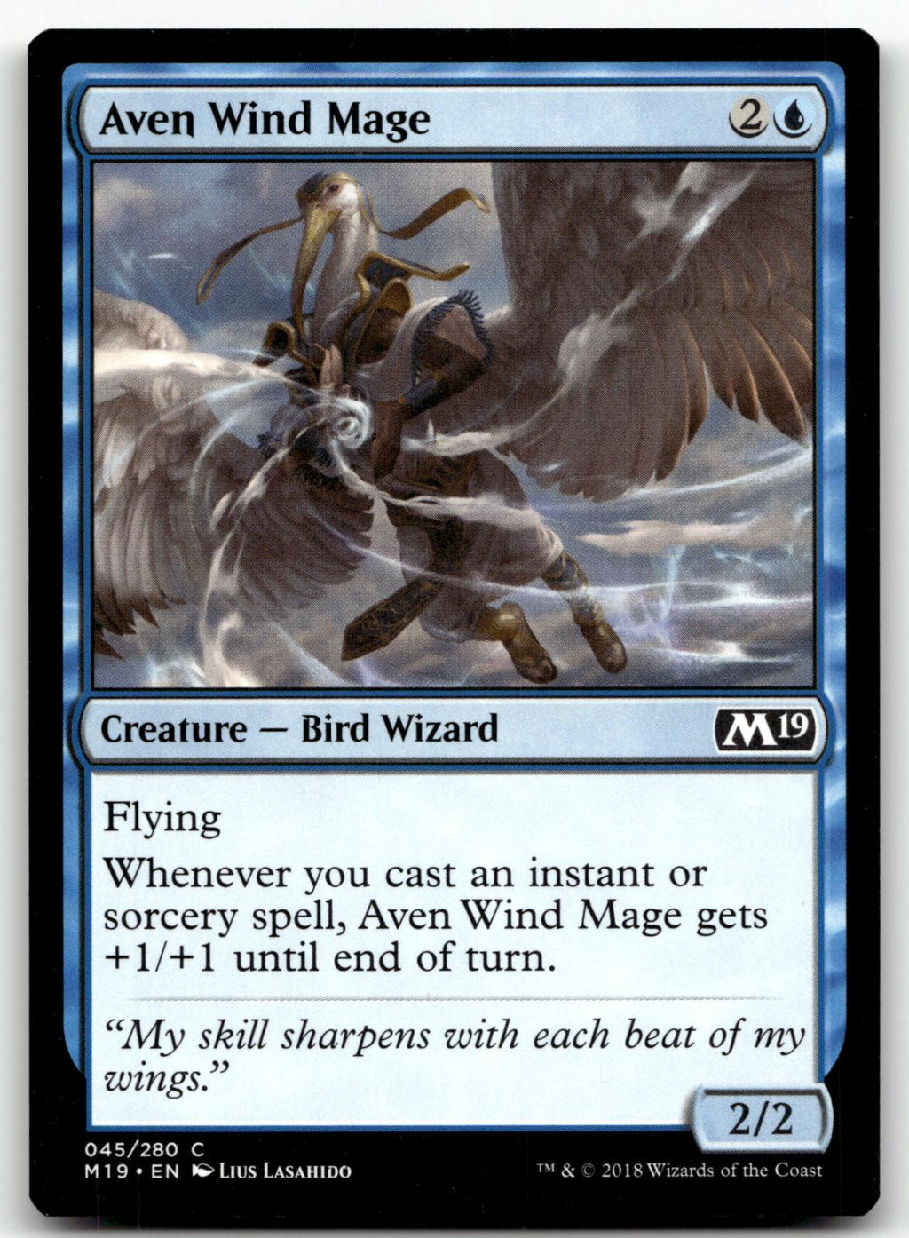 Aven Wind Mage 45 Common Core Set 2019 Magic: The Gathering Near Mint