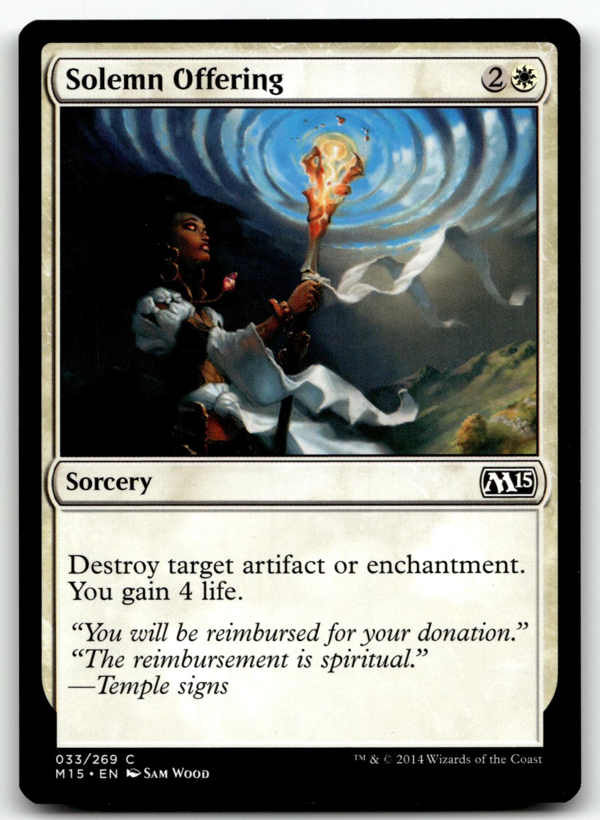 Solemn Offering 33 Common Magic 2015 (M15) Magic: The Gathering Near Mint