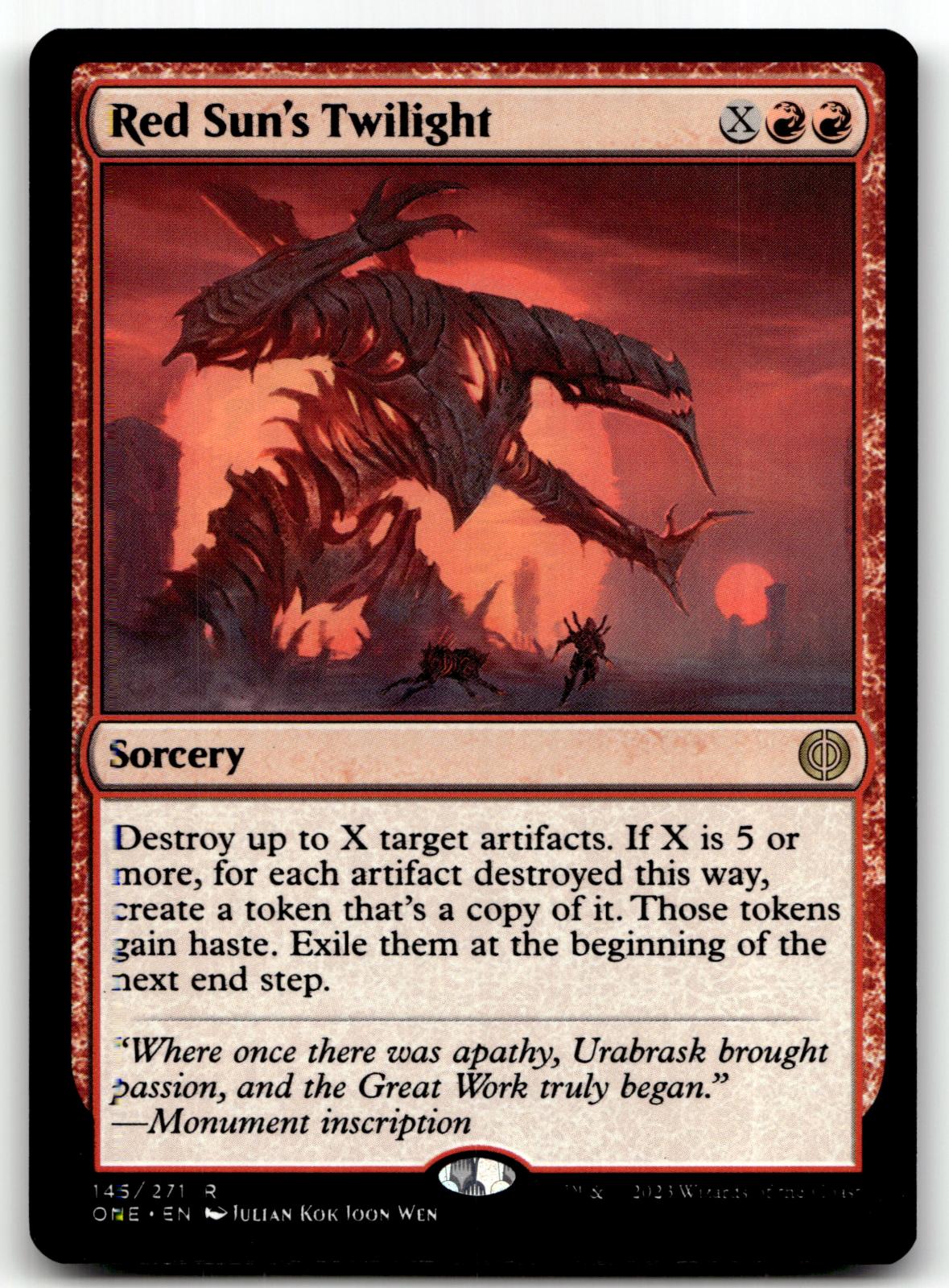 Red Sun's Twilight 145 Rare Phyrexia: All Will Be One Magic: The Gathering NM