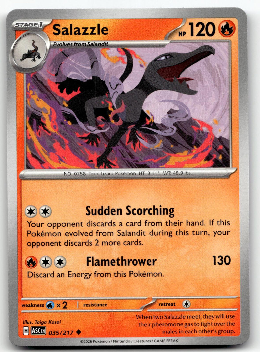 Salazzle 035/217 Uncommon Ascended Heroes Pokemon Near Mint