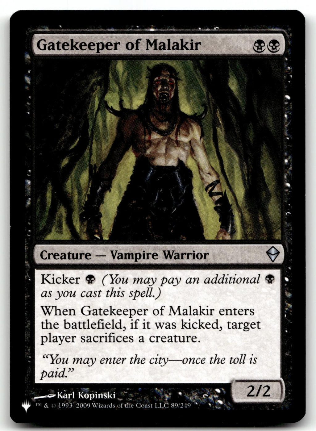 Gatekeeper of Malakir 89/249 Uncommon The List Reprints Magic: The Gathering NM