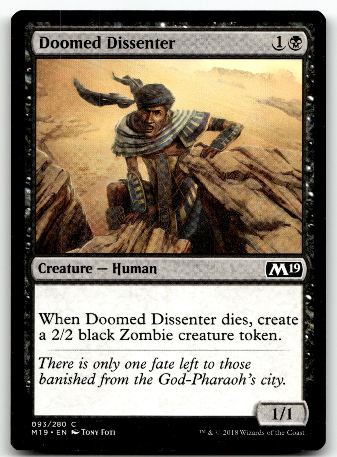 Doomed Dissenter 93 Common Core Set 2019 Magic: The Gathering Near Mint
