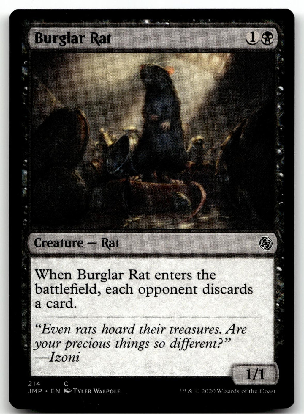 Burglar Rat 214 Common Jumpstart Magic: The Gathering Near Mint