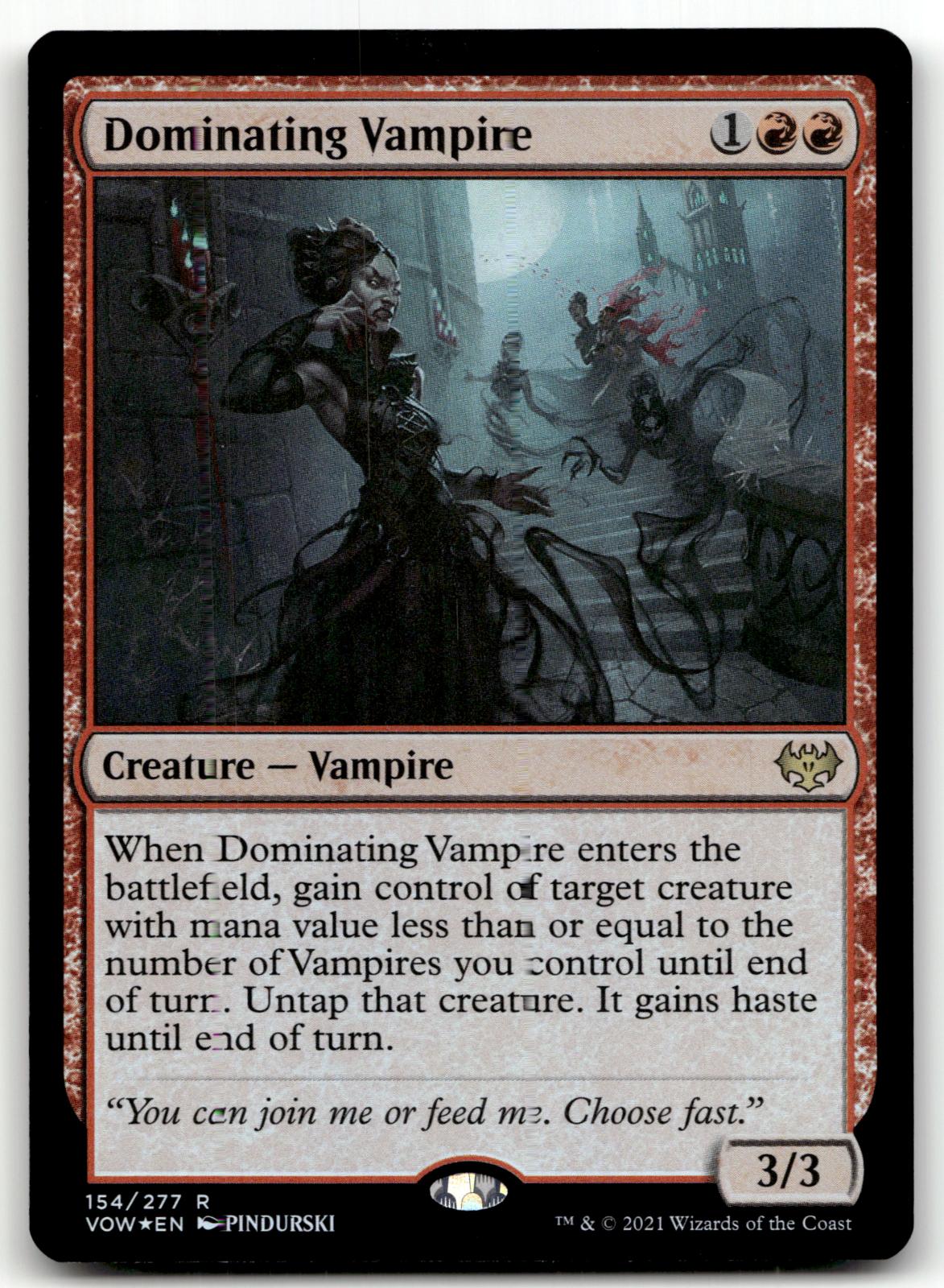 Dominating Vampire 154 Rare Innistrad: Crimson Vow Magic: The Gathering Foil NM