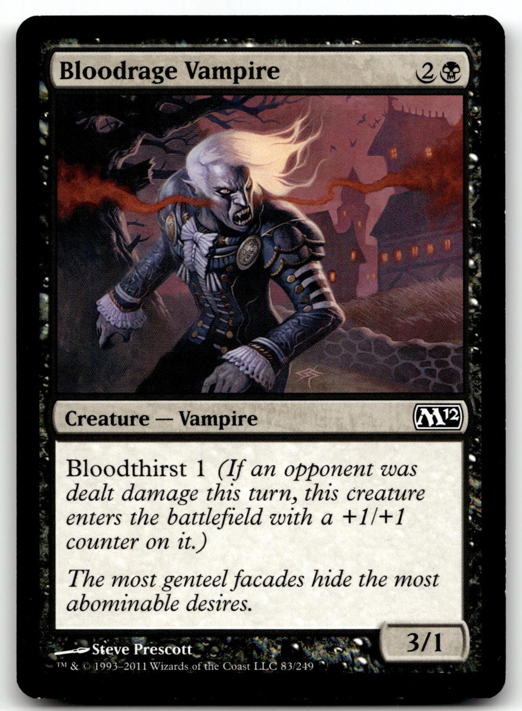 Bloodrage Vampire 83 Common Magic 2012 (M12) Magic: The Gathering Near Mint