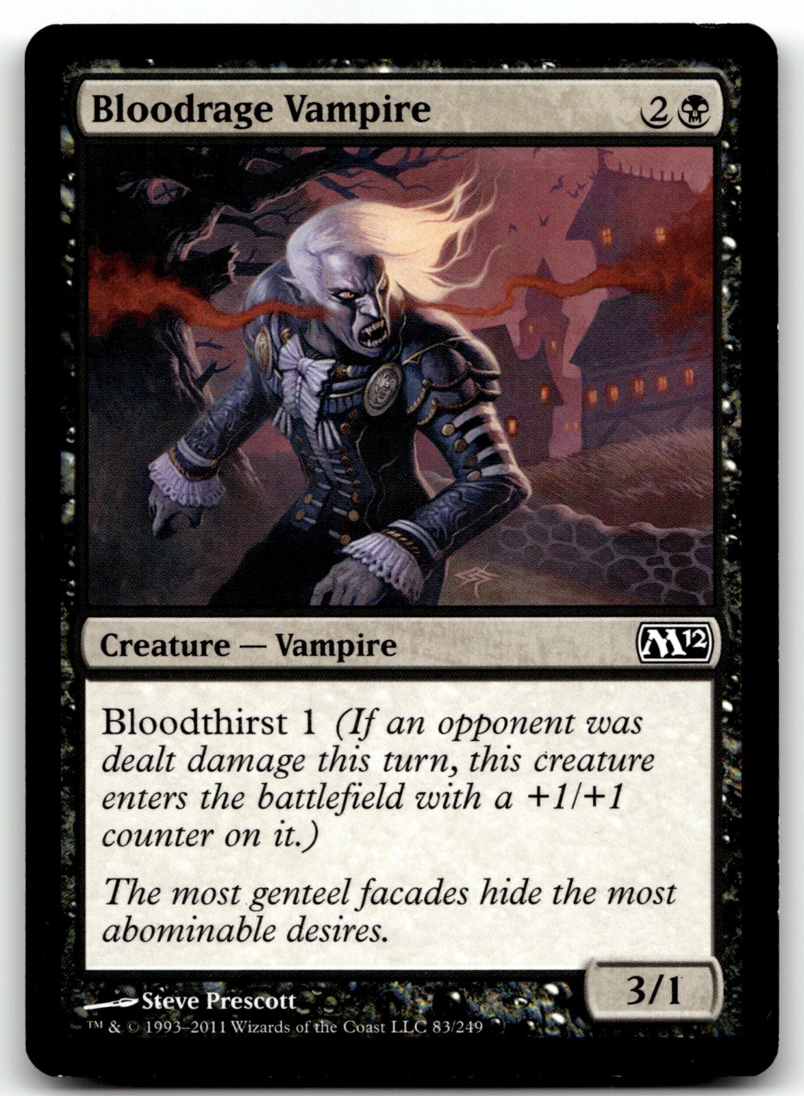 Bloodrage Vampire 83 Common Magic 2012 (M12) Magic: The Gathering Near Mint