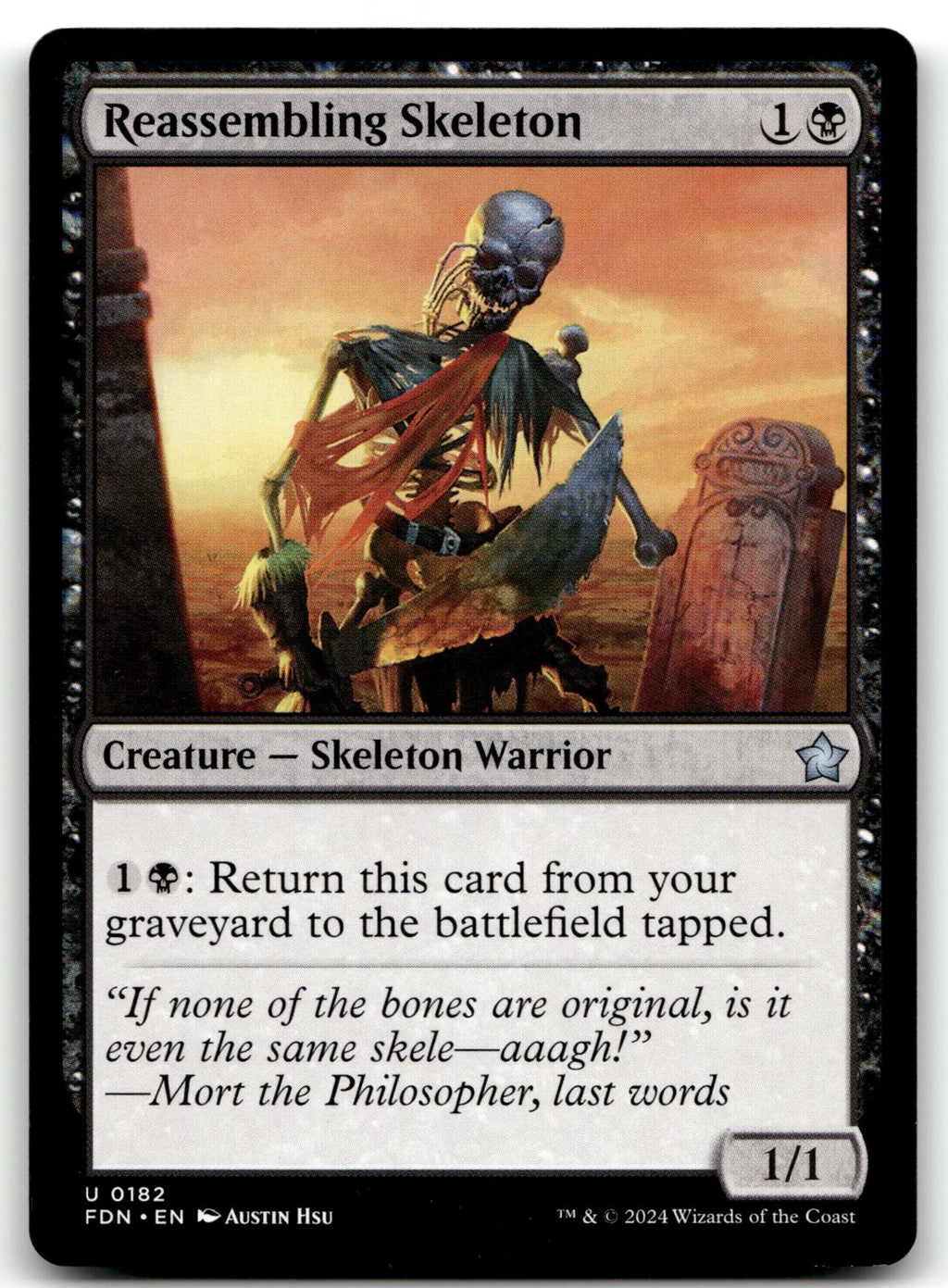 Reassembling Skeleton 182 Uncommon Foundations Magic: The Gathering Near Mint