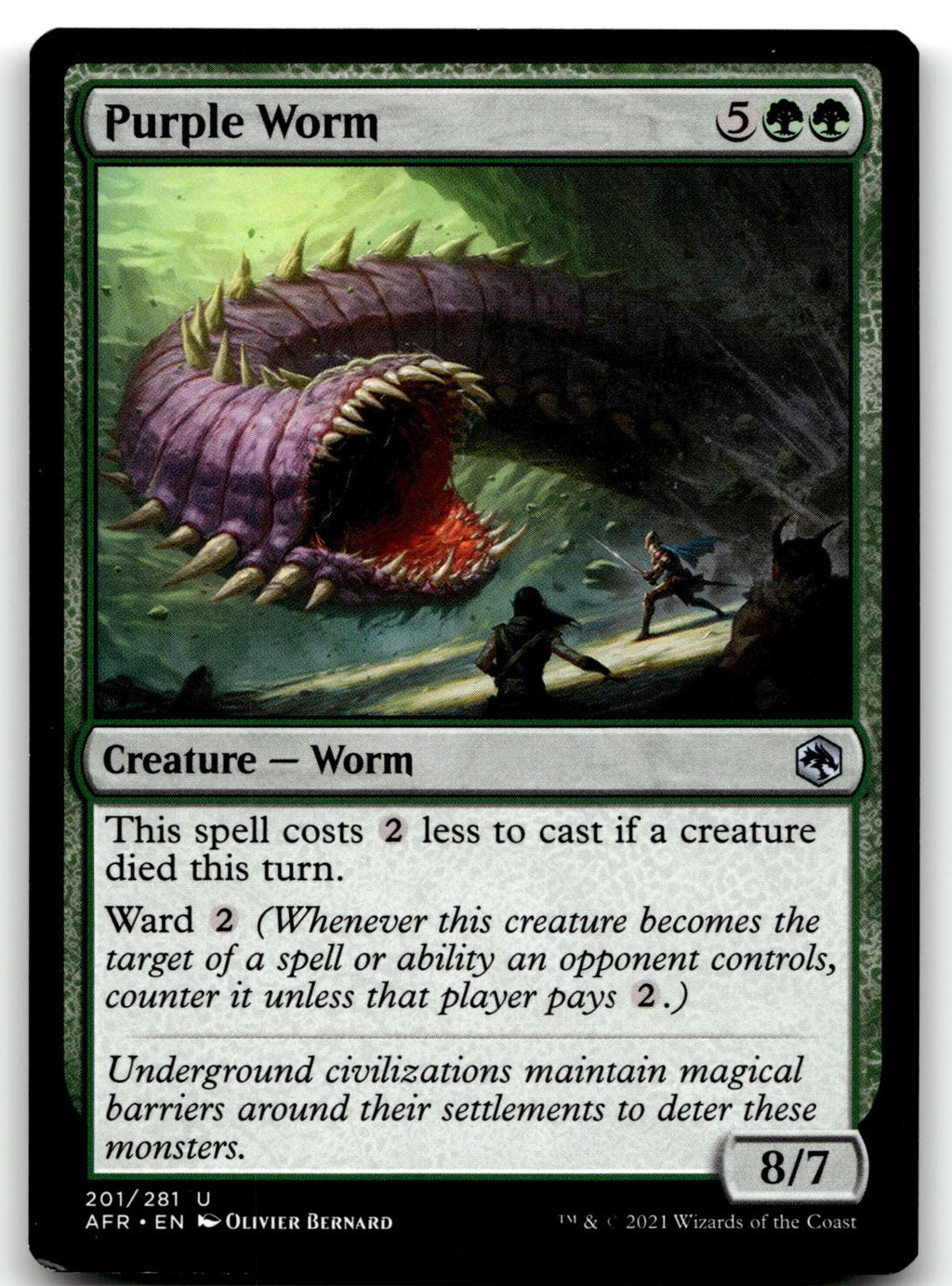 Purple Worm 201 Adventures in the Forgotten Realms Magic: The Gathering NM