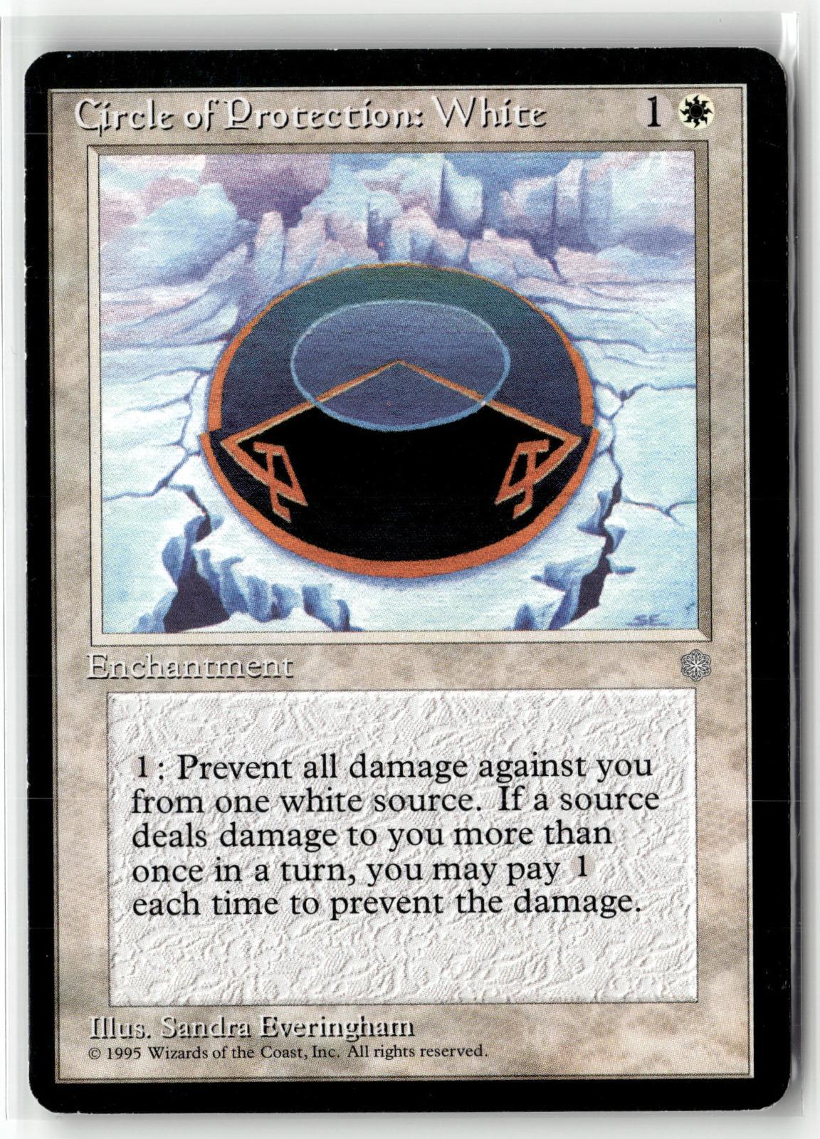 Circle of Protection: White Common Ice Age Magic: The Gathering Near Mint
