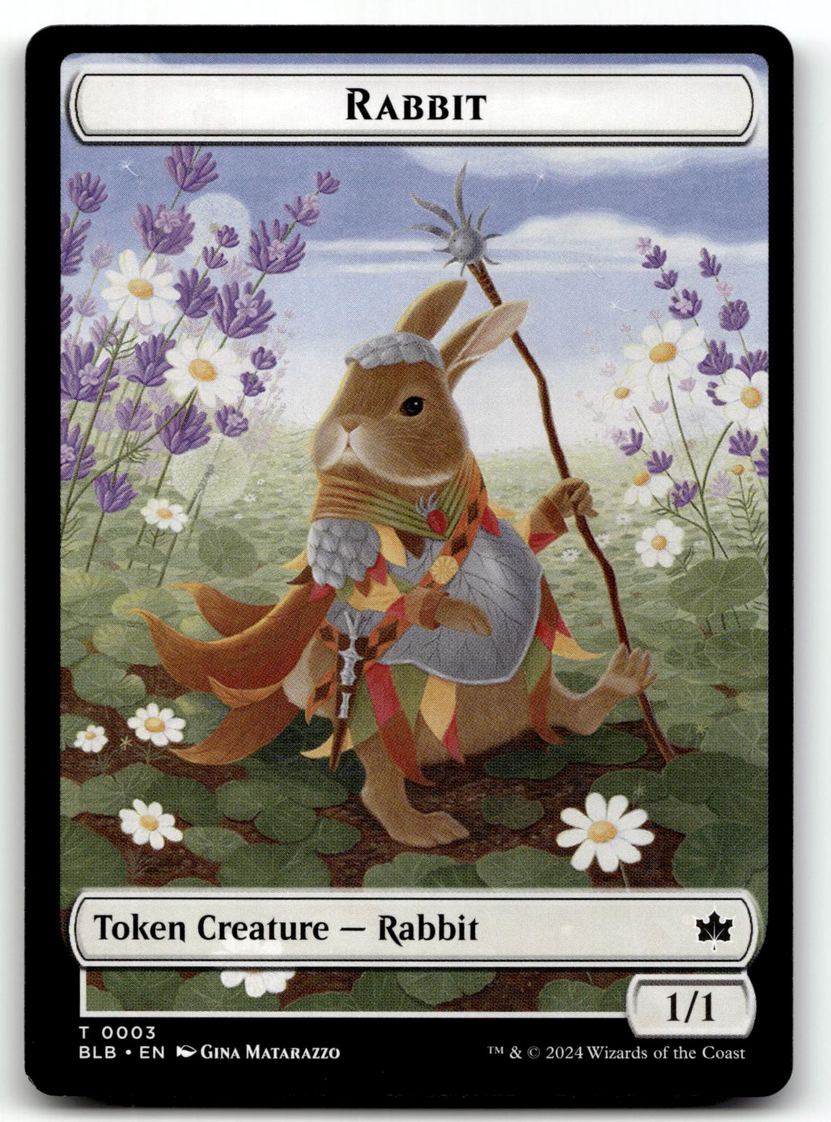 Rabbit Token 3 Token Bloomburrow Magic: The Gathering Near Mint