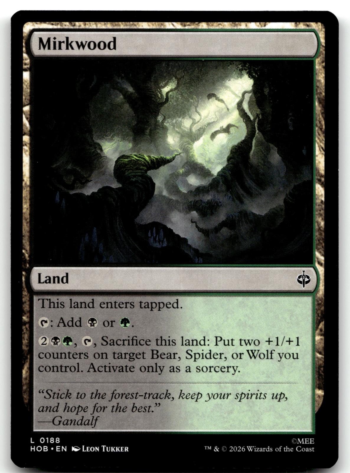 Mirkwood 188 Land The Hobbit Magic: The Gathering Near Mint