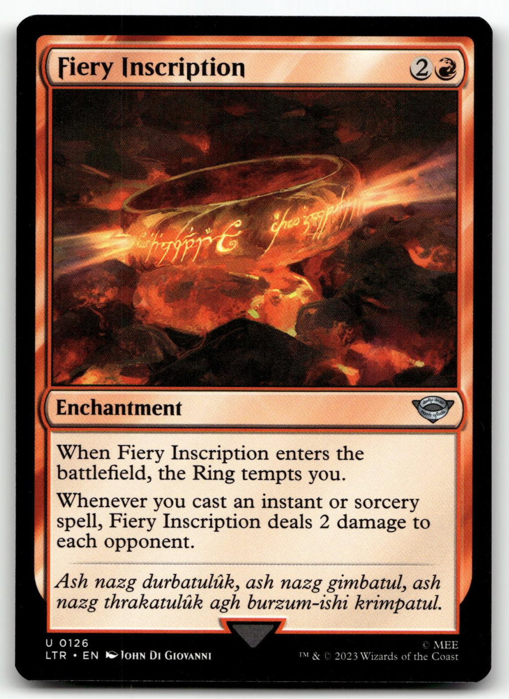 Fiery Inscription 126 Universes BeyondThe Lord of the RingsTales of Middle-earth