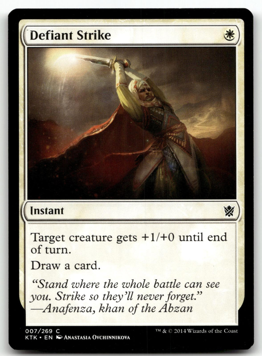Defiant Strike 7 Common Khans of Tarkir Magic: The Gathering Near Mint