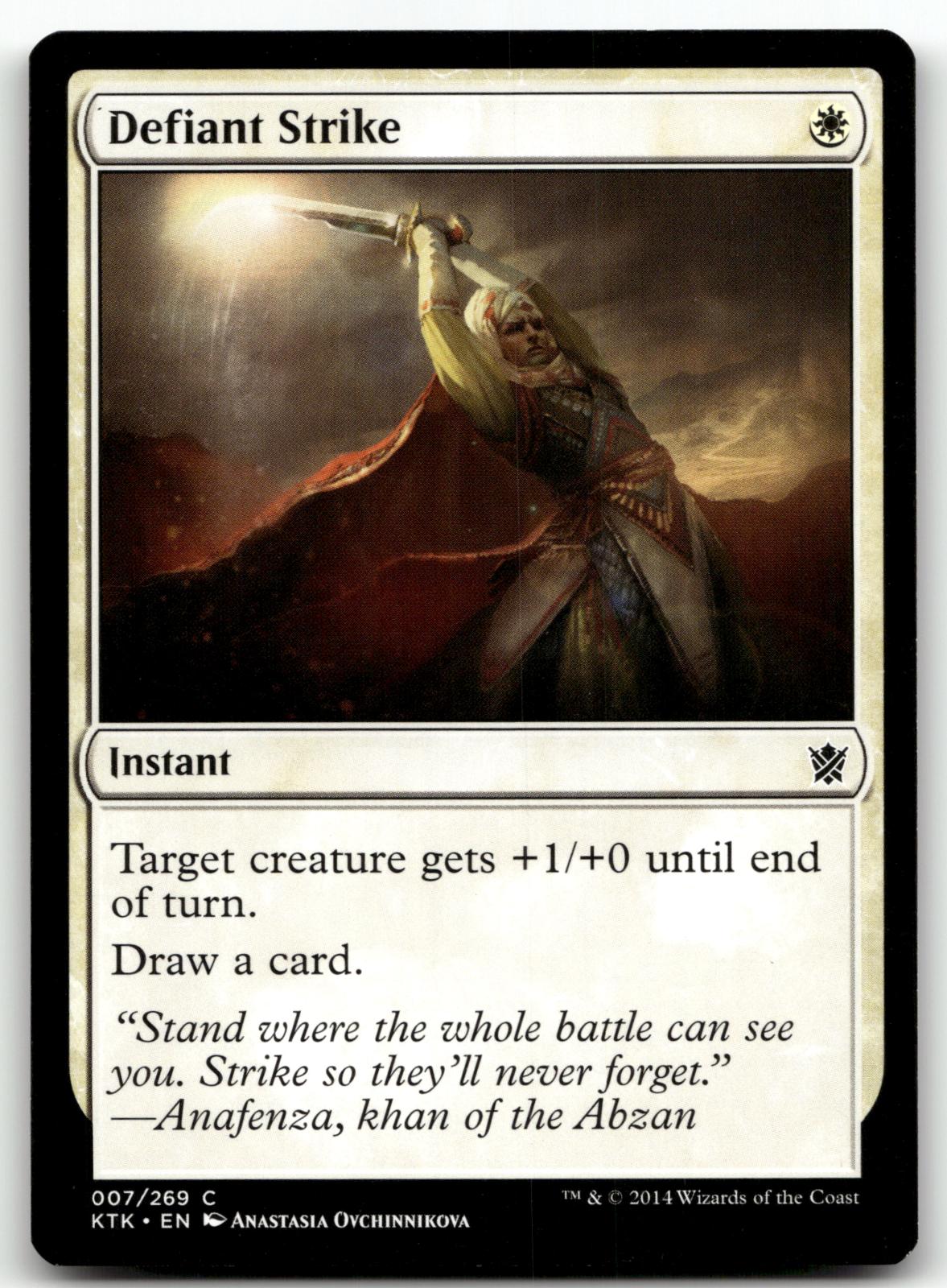 Defiant Strike 7 Common Khans of Tarkir Magic: The Gathering Near Mint