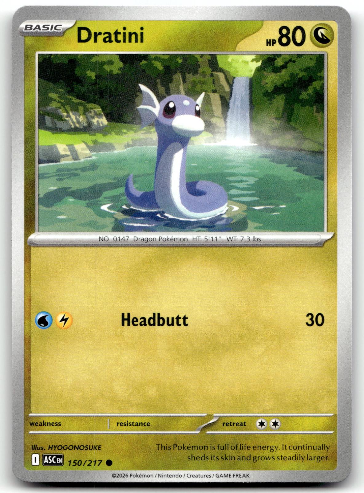 Dratini 150/217 Common Ascended Heroes Pokemon Near Mint