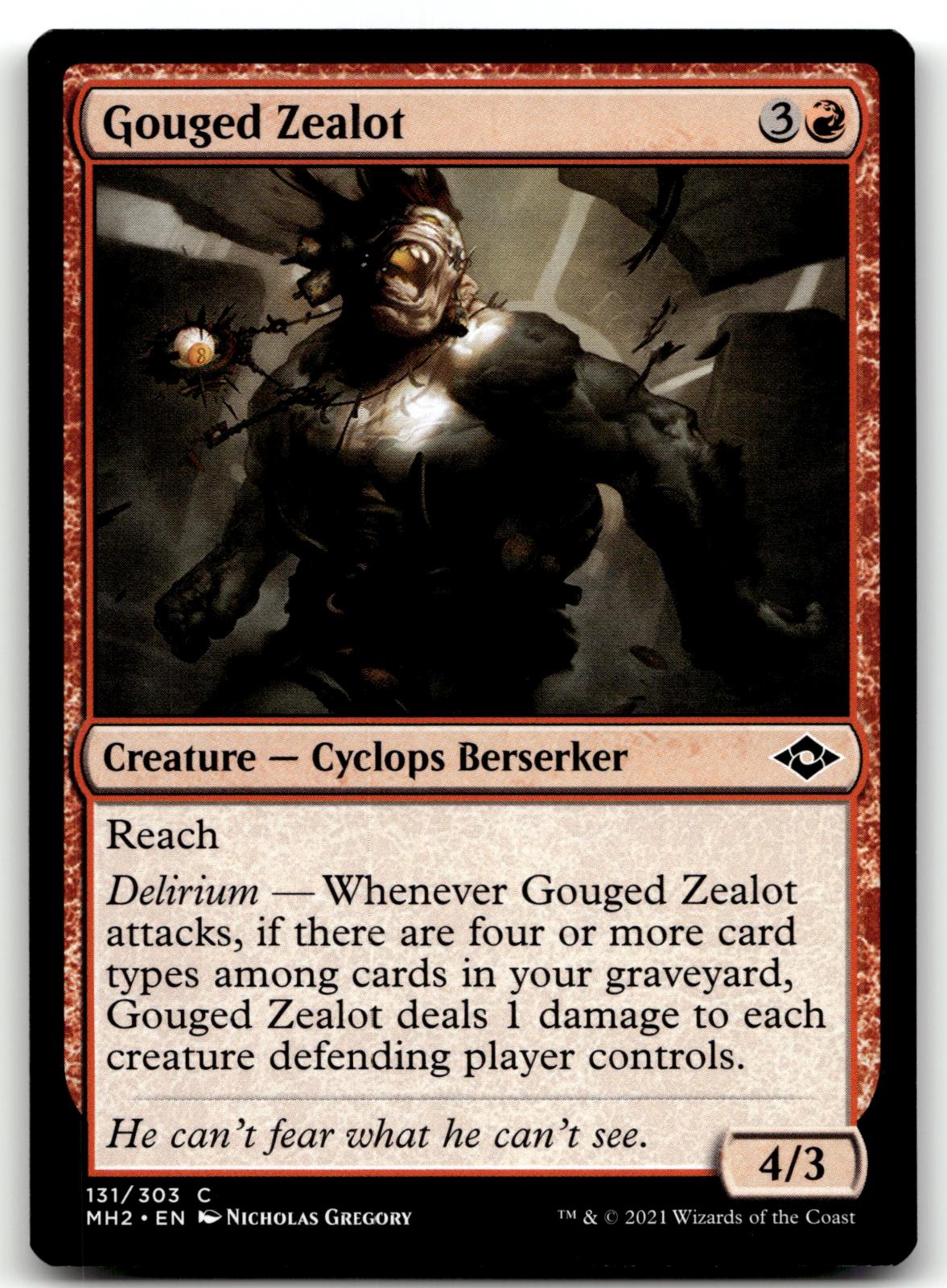 Gouged Zealot 131 Common Modern Horizons 2 Magic: The Gathering Near Mint
