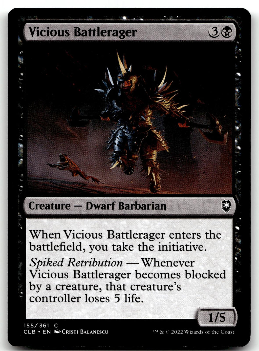Vicious Battlerager 155 Commander Legends: Battle for Baldur's Gate Magic: The Gathering NM