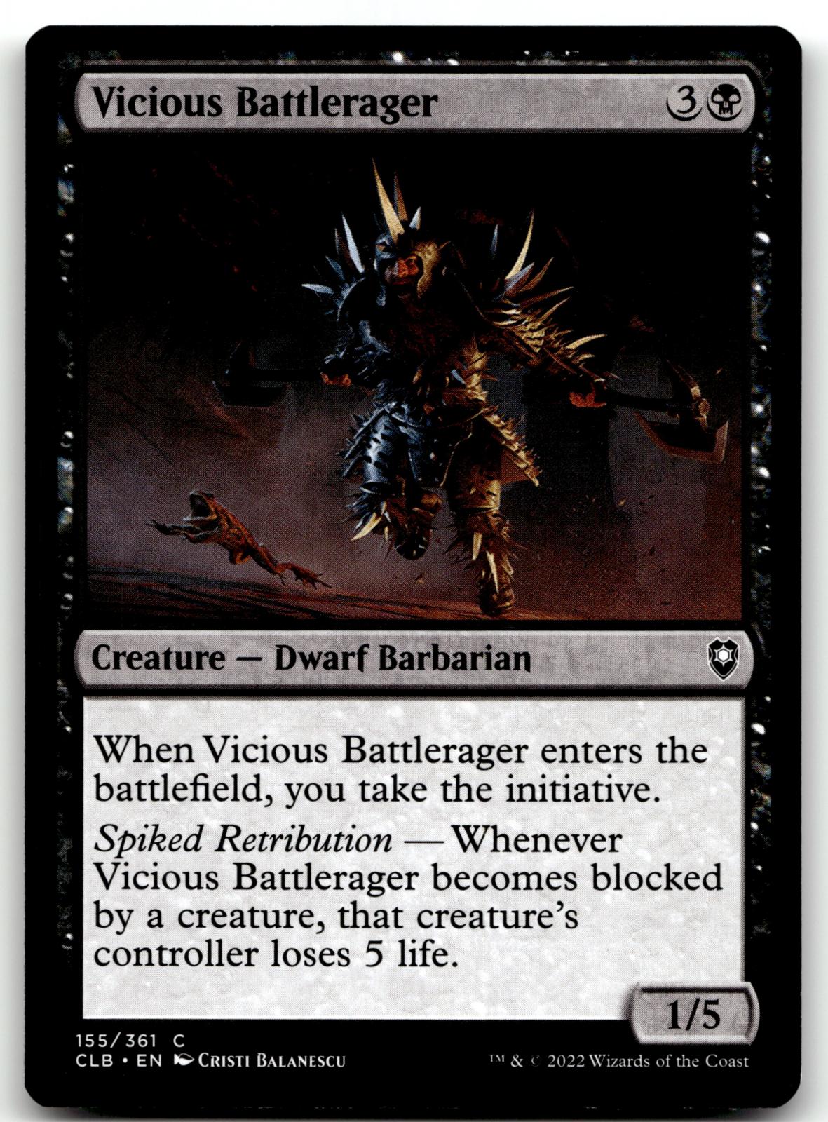 Vicious Battlerager 155 Commander Legends: Battle for Baldur's Gate Magic: The Gathering NM