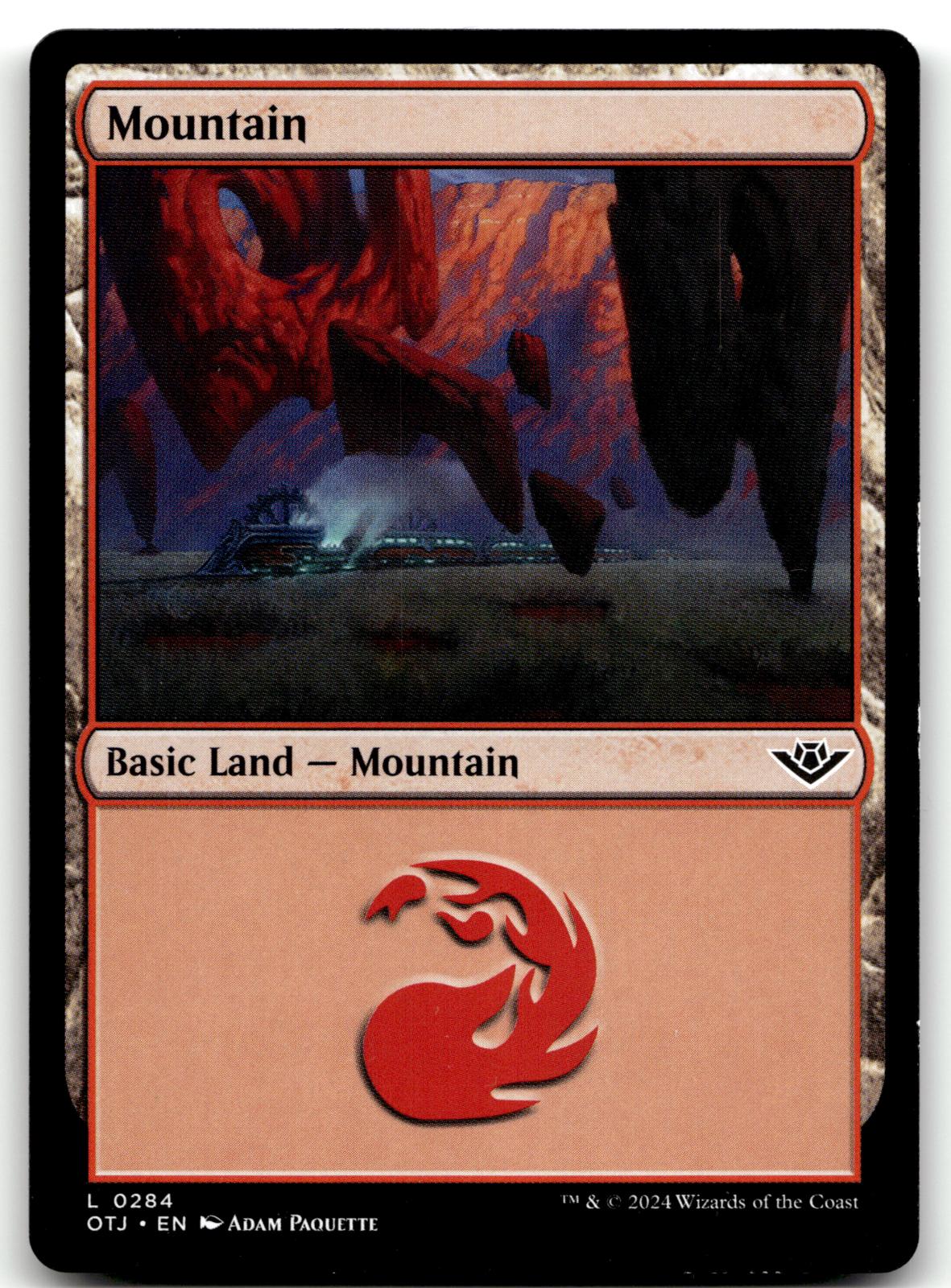 Mountain (0284) 284 Land Outlaws of Thunder Junction Magic: The Gathering NM