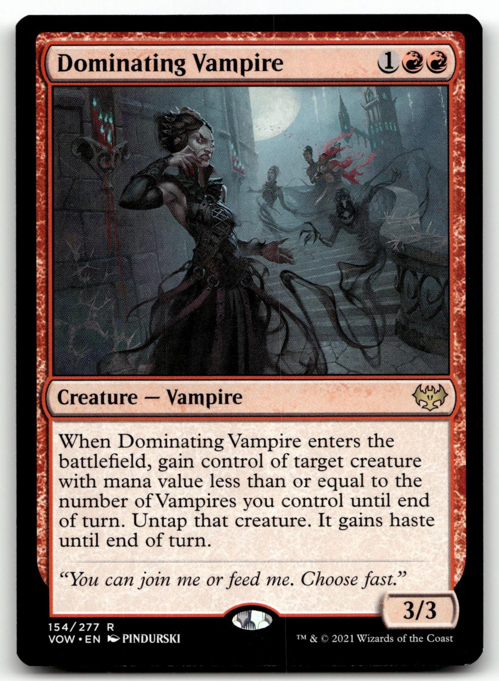 Dominating Vampire 154 Rare Innistrad: Crimson Vow Magic: The Gathering NM