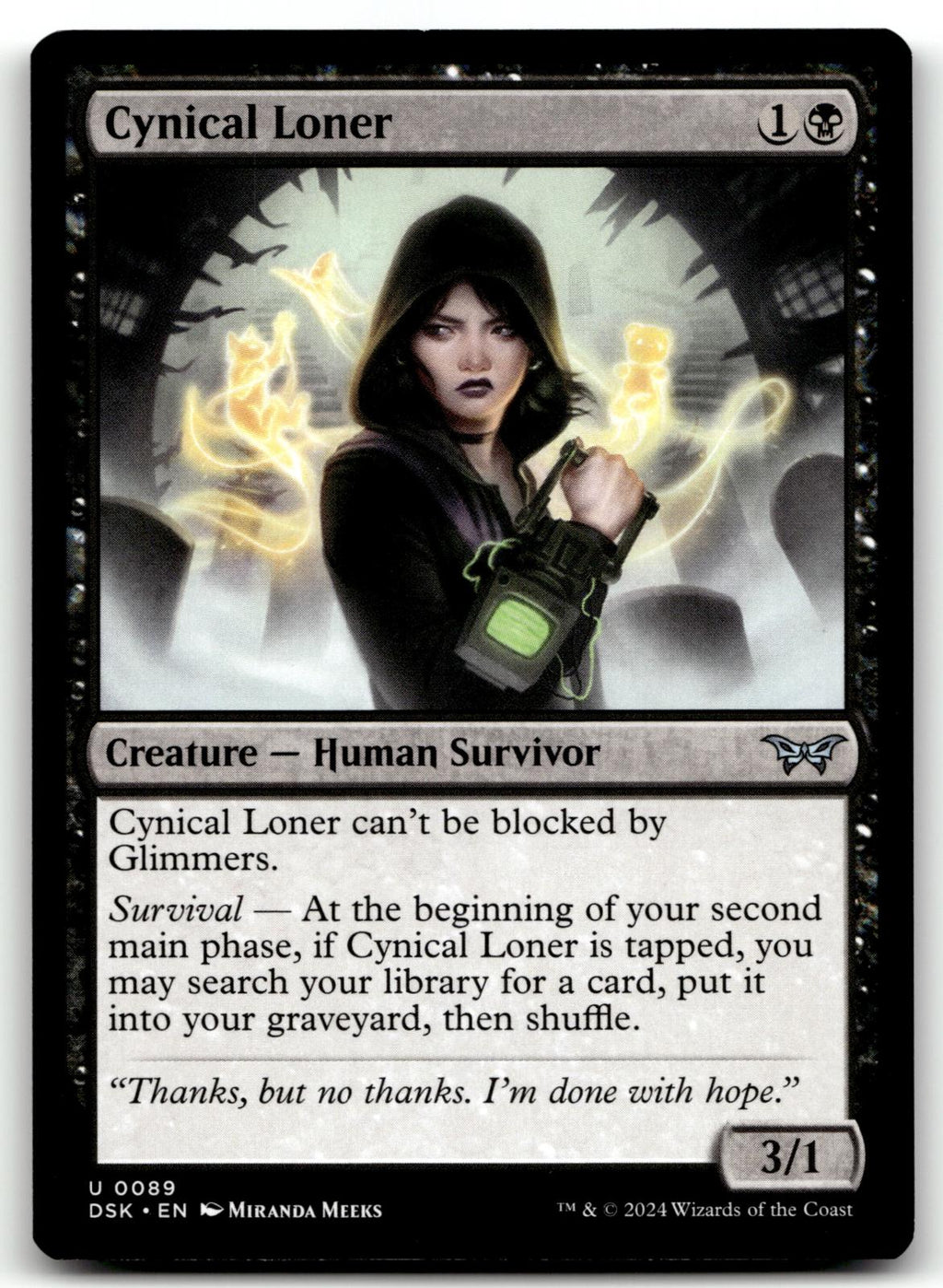 Cynical Loner 89 Uncommon Duskmourn: House of Horror Magic: The Gathering NM