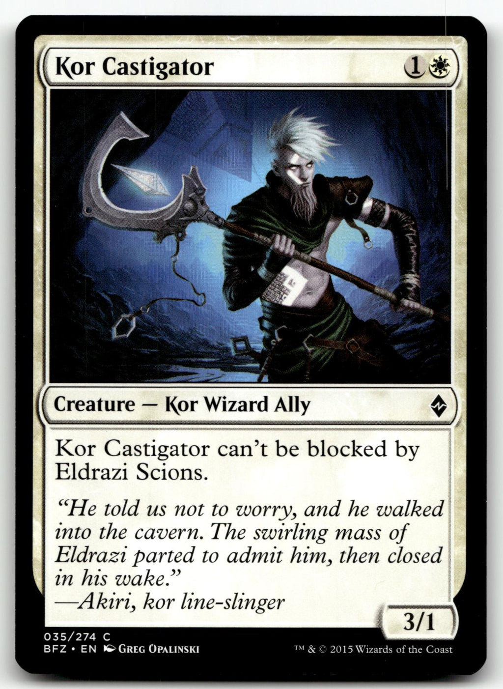 Kor Castigator 35 Common Battle for Zendikar Magic: The Gathering Near Mint