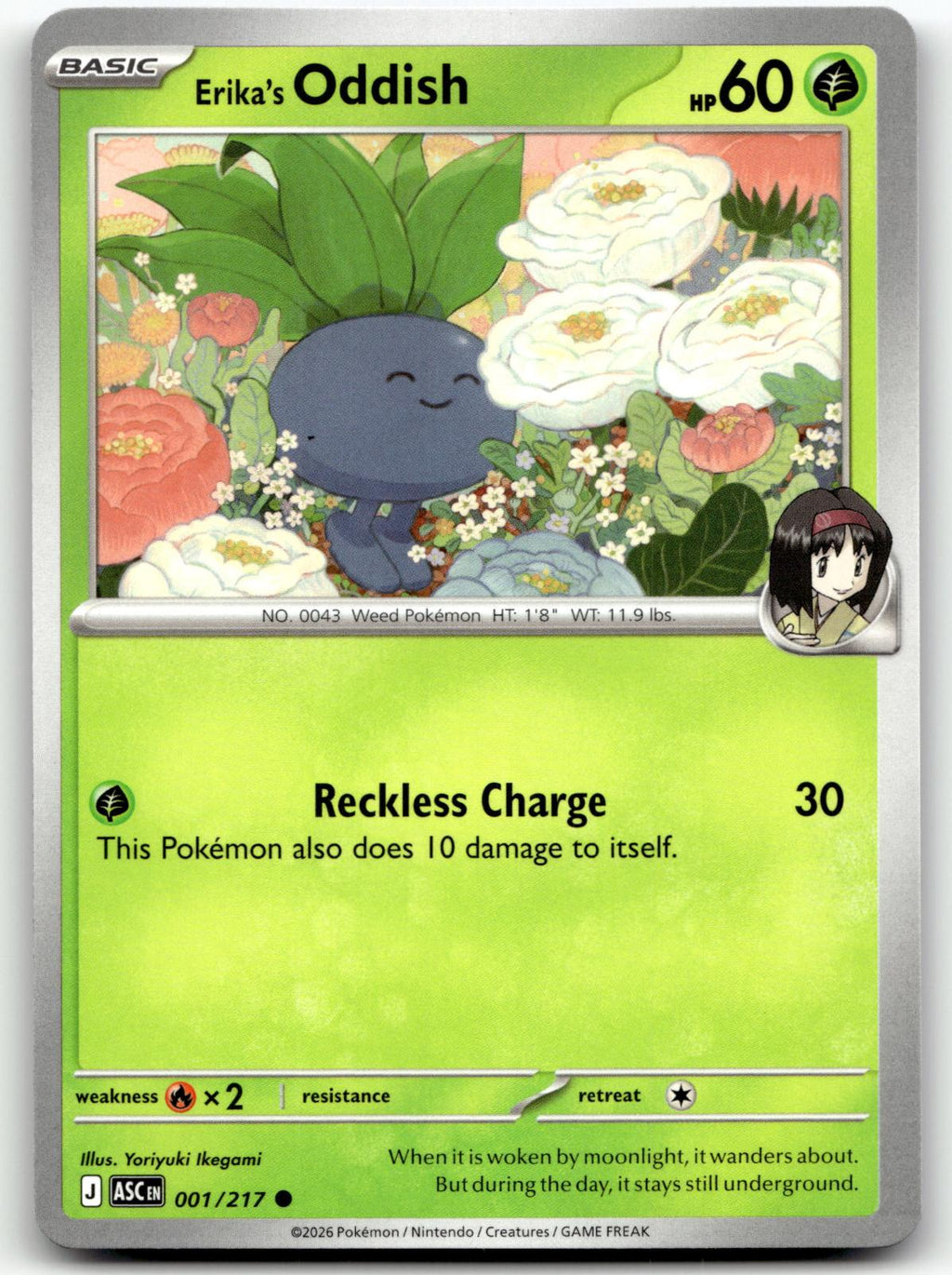 Erika's Oddish 001/217 Common Ascended Heroes Pokemon Near Mint