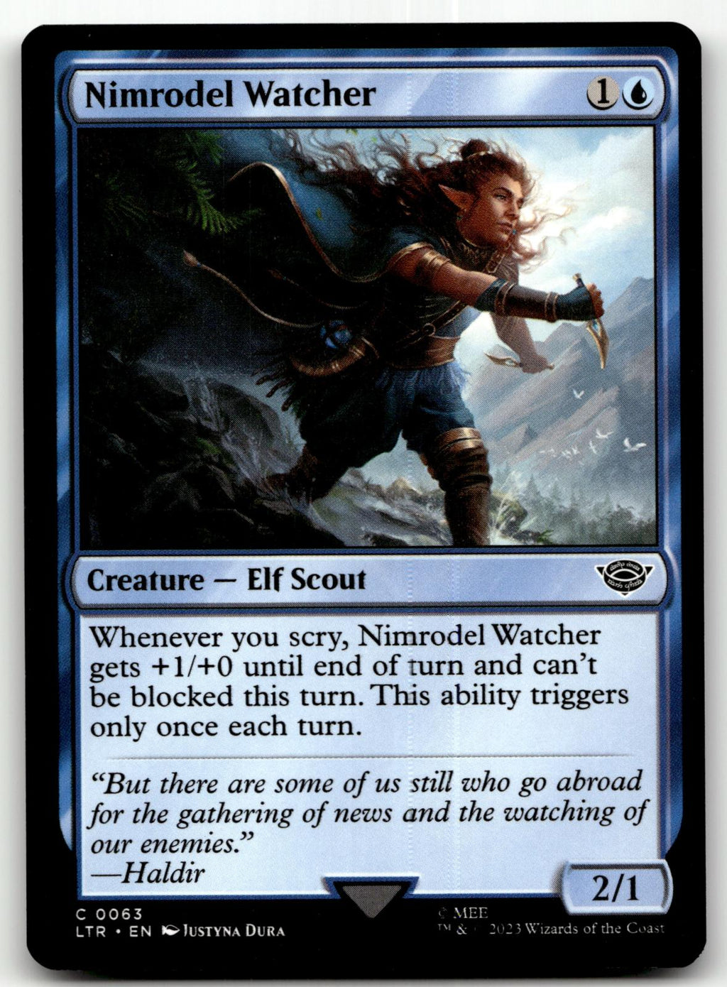 Nimrodel Watcher 63 Universes Beyond: The Lord of the Rings: Tales of Middle-earth Magic: The Gathering NM