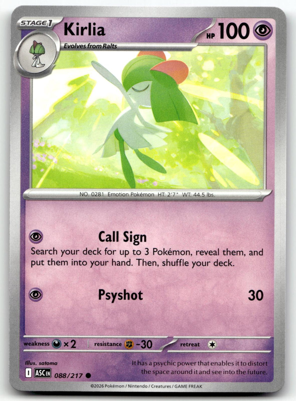 Kirlia 088/217 Common Ascended Heroes Pokemon Near Mint