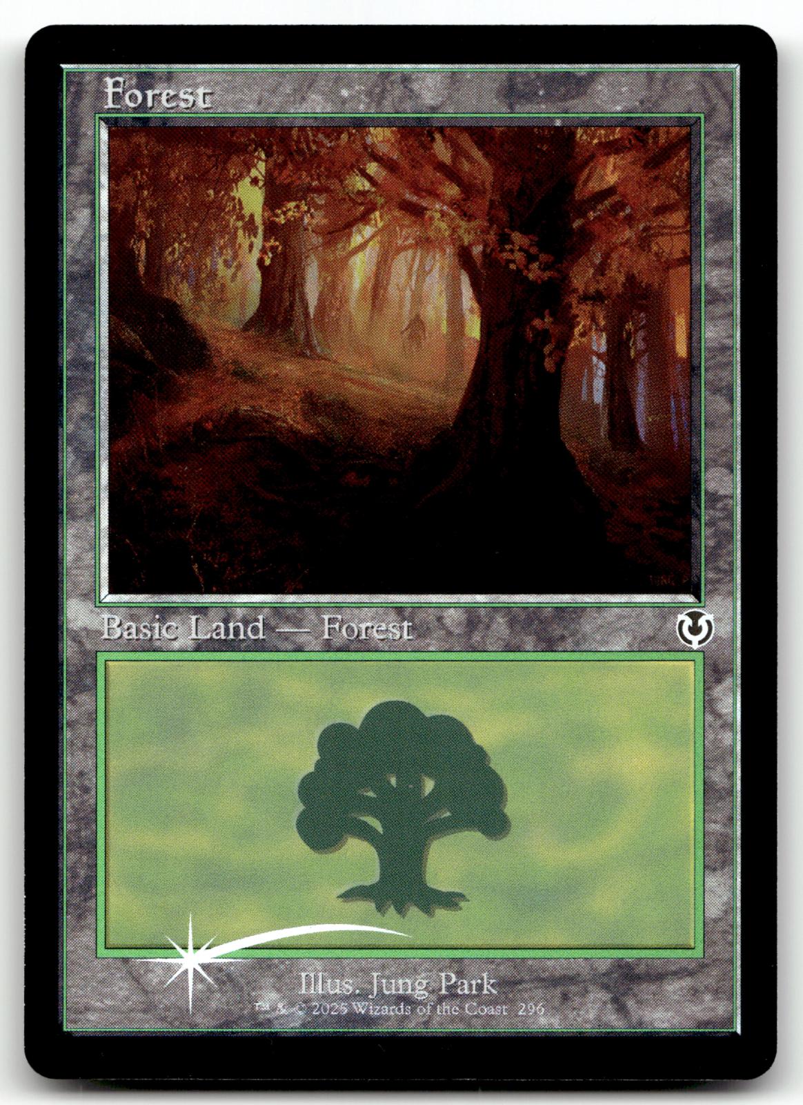 Forest (296) (Retro Frame) 296 Innistrad Remastered Magic: The Gathering Foil NM