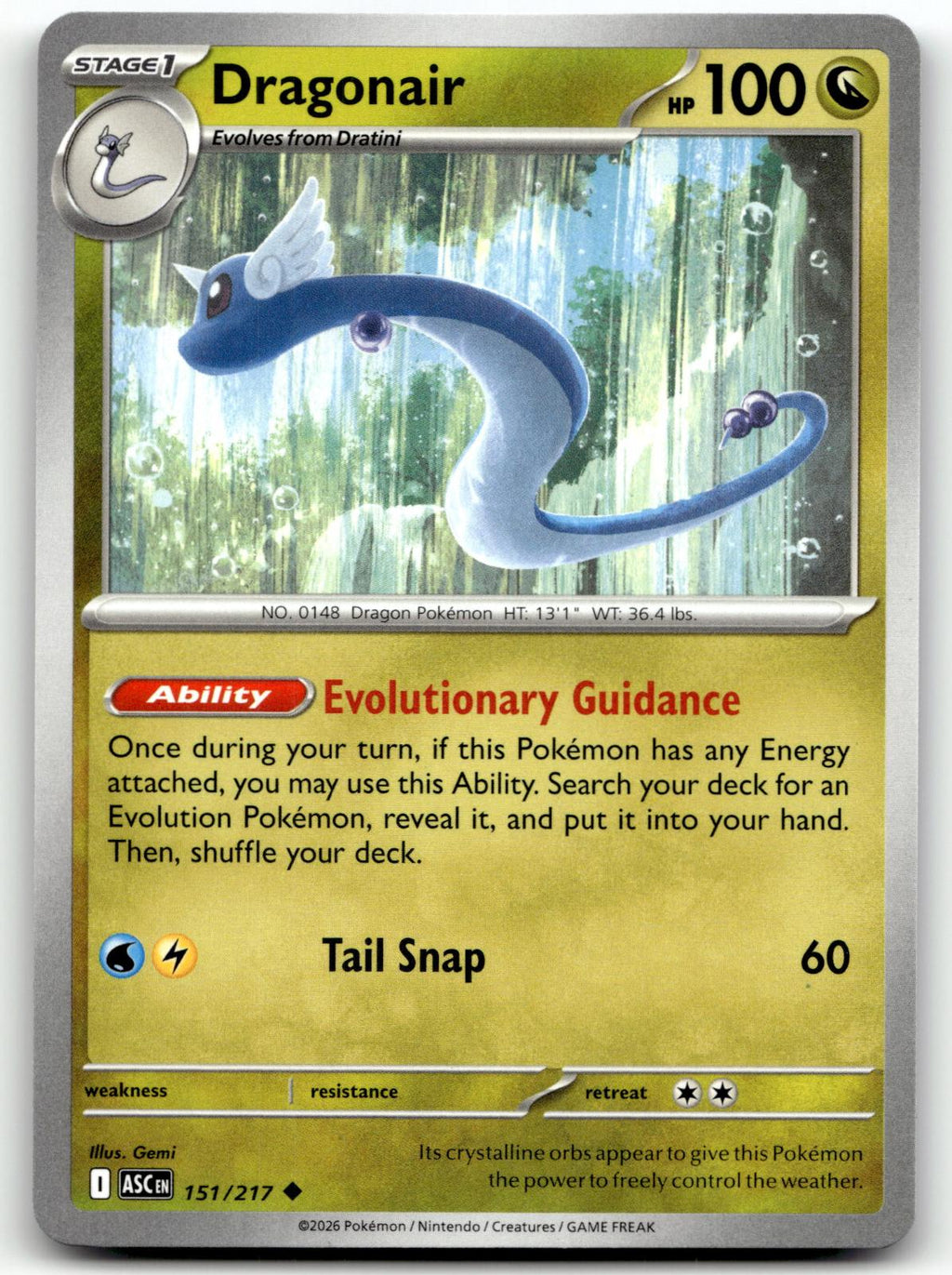 Dragonair 151/217 Uncommon Ascended Heroes Pokemon Near Mint