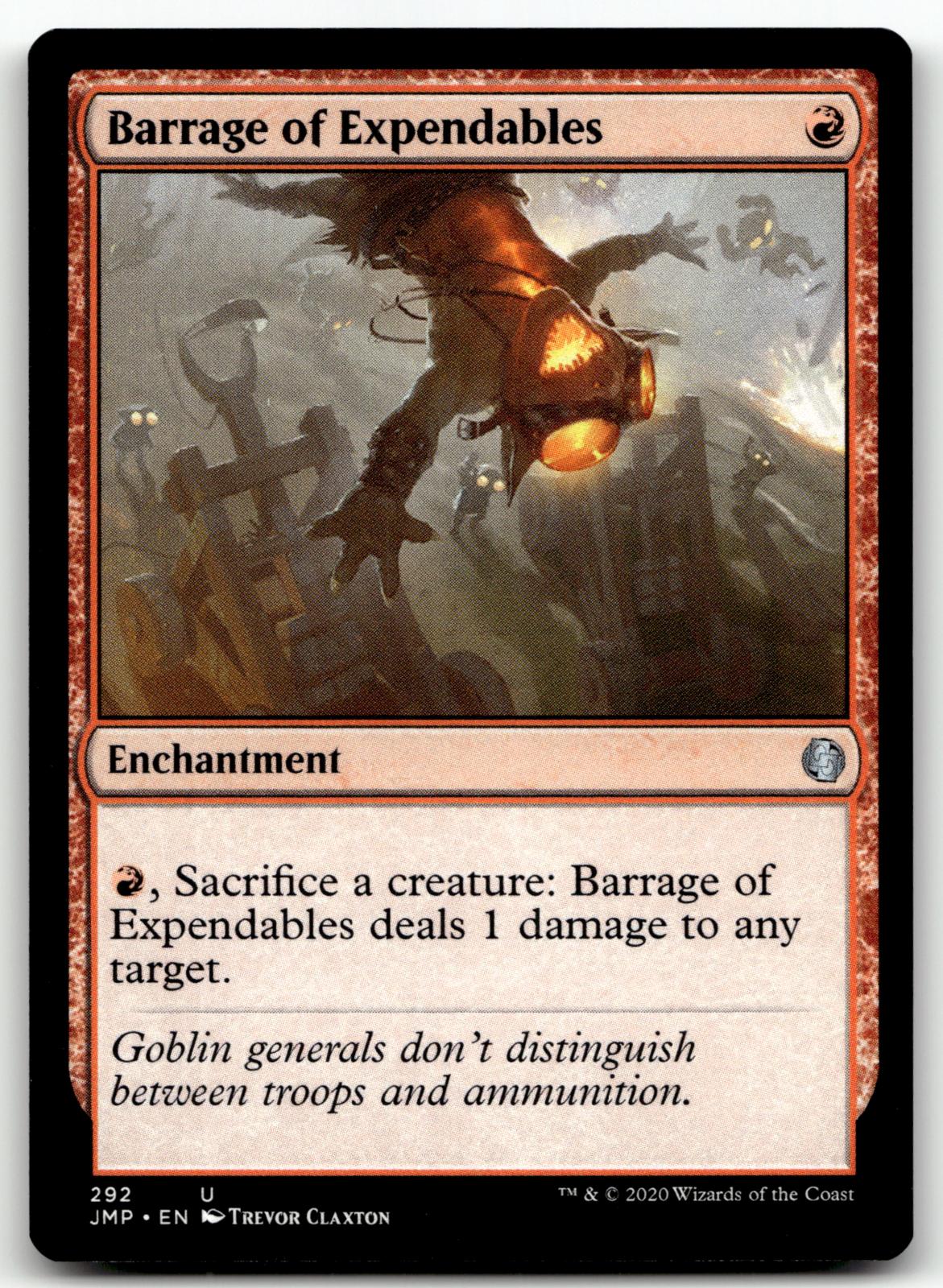 Barrage of Expendables 292 Uncommon Jumpstart Magic: The Gathering Near Mint