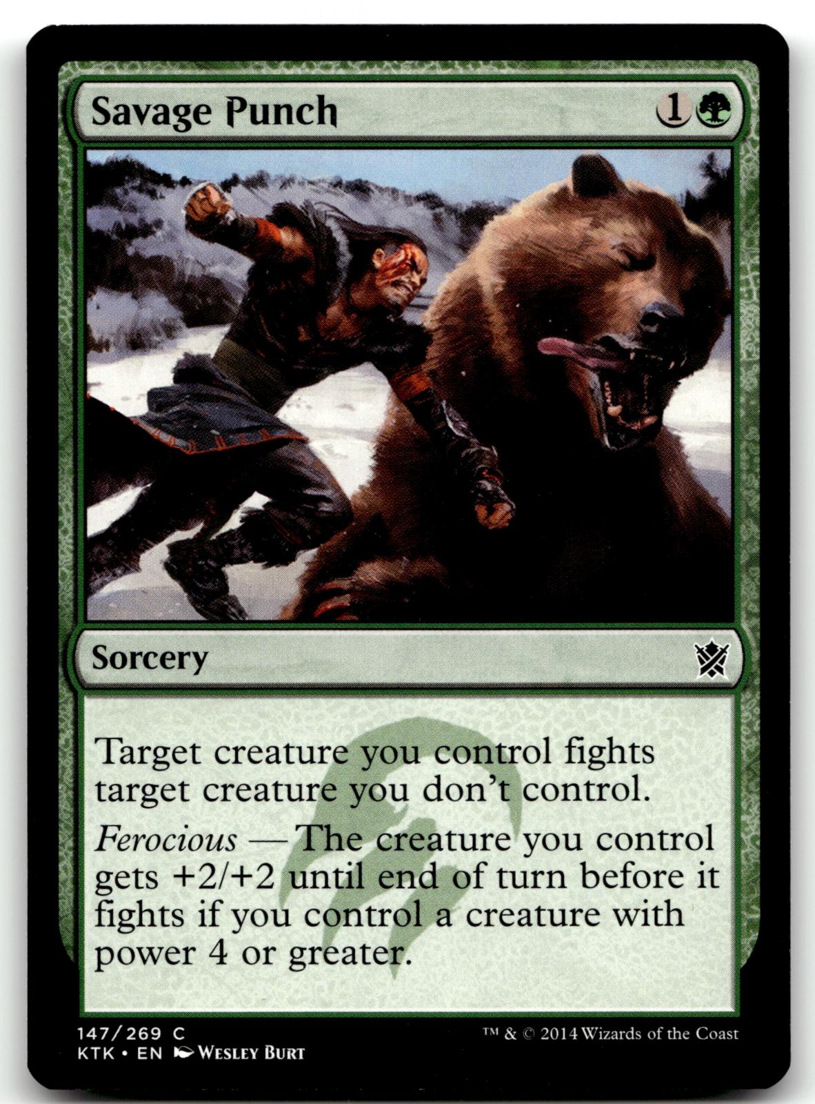 Savage Punch 147 Common Khans of Tarkir Magic: The Gathering Near Mint