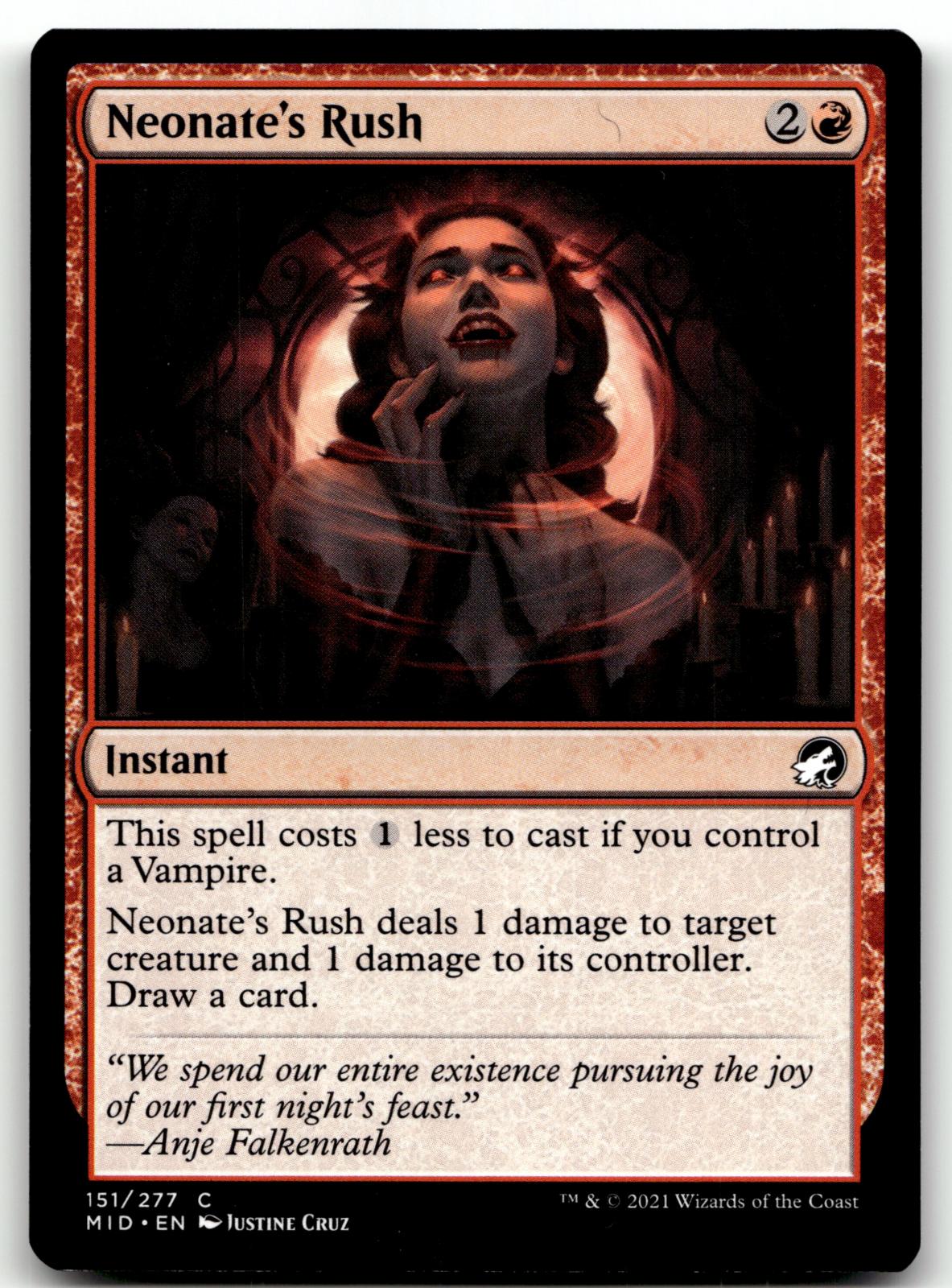 Neonate's Rush 151 Common Innistrad: Midnight Hunt Magic: The Gathering NM