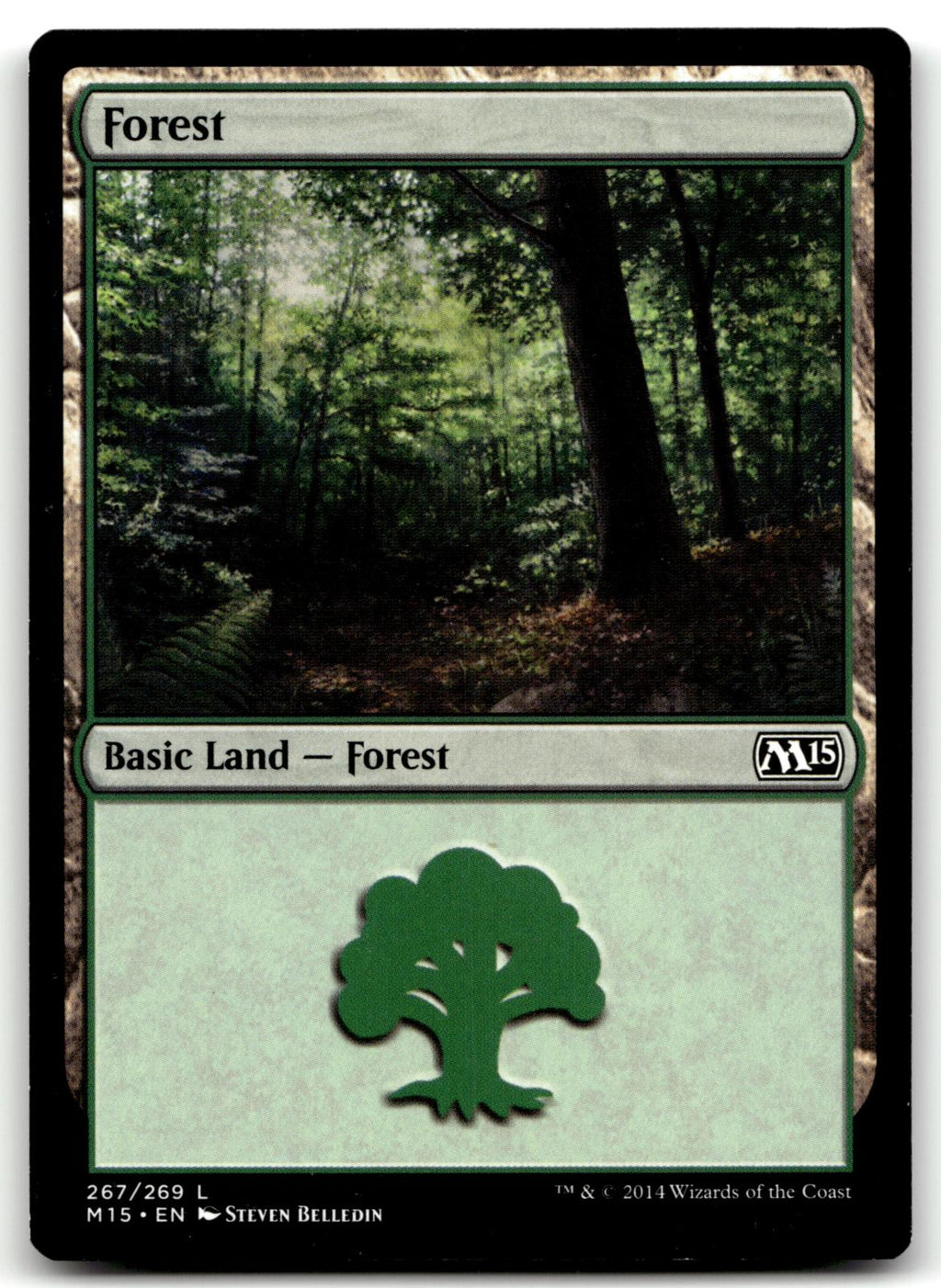 Forest (267) 267 Land Magic 2015 (M15) Magic: The Gathering Near Mint