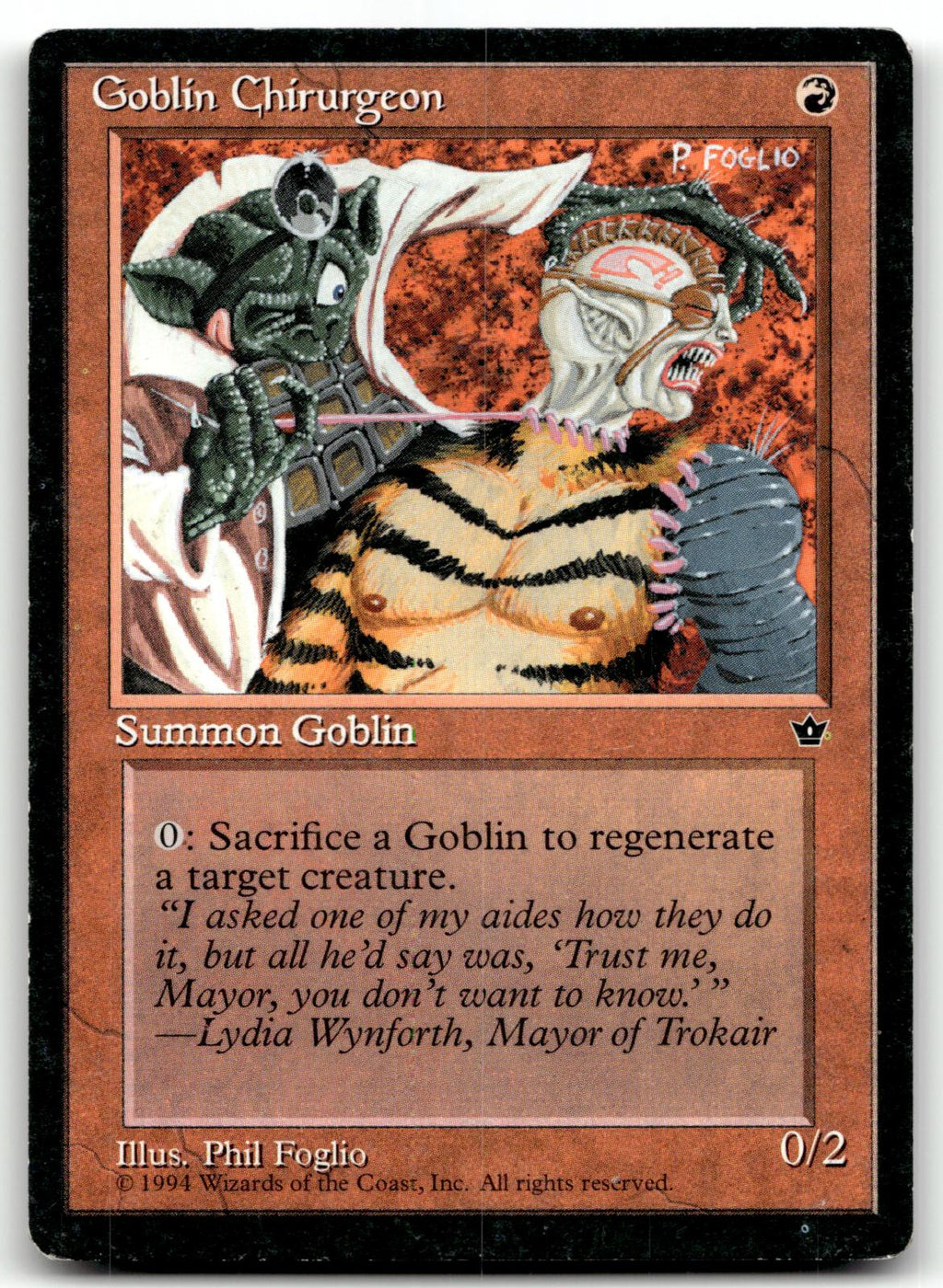 Goblin Chirurgeon (Foglio) Common Fallen Empires Magic: The Gathering Near Mint