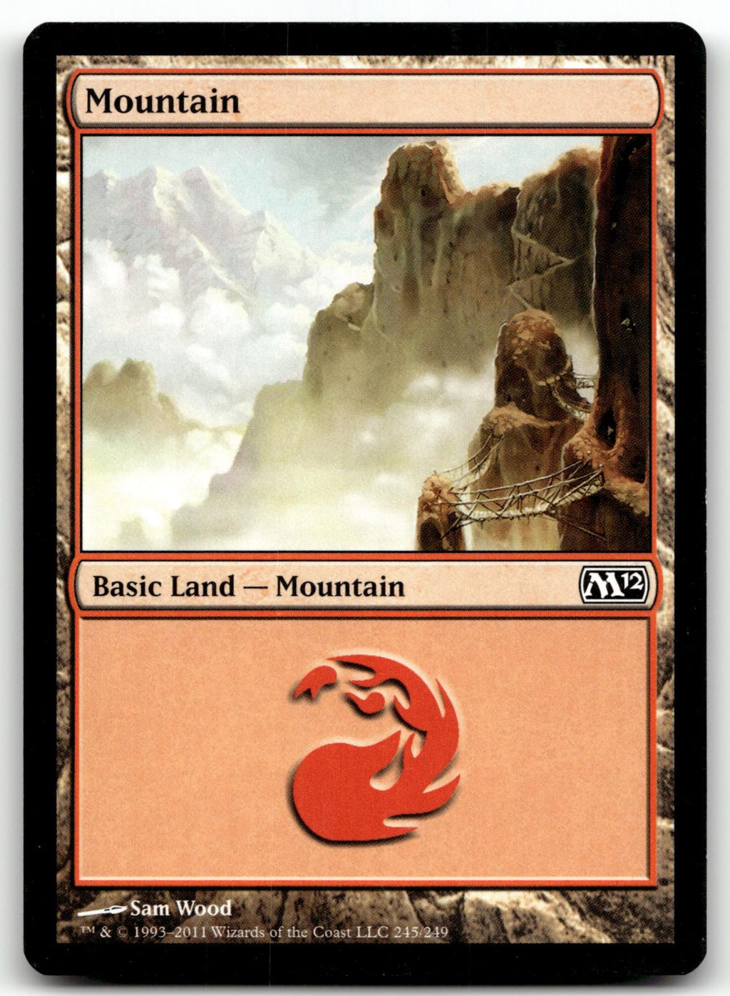 Mountain (245) 245 Land Magic 2012 (M12) Magic: The Gathering Near Mint