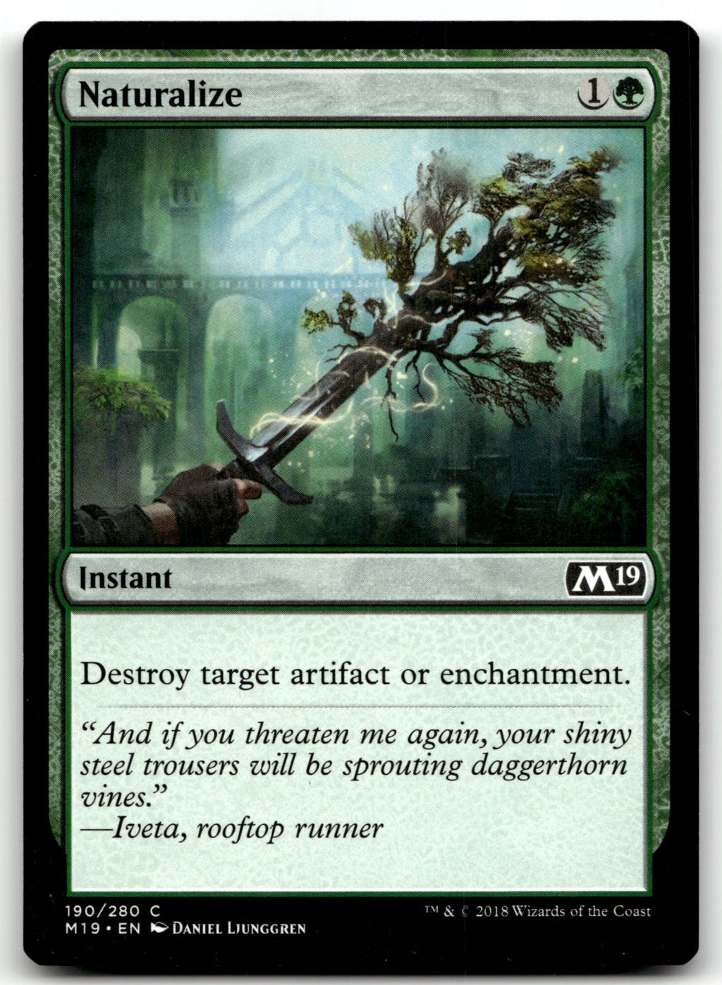 Naturalize 190 Common Core Set 2019 Magic: The Gathering Near Mint