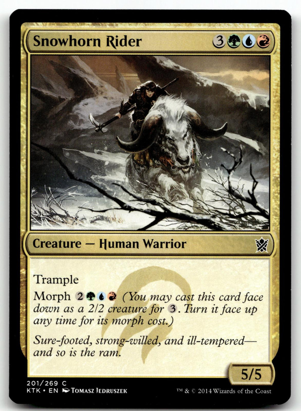 Snowhorn Rider 201 Common Khans of Tarkir Magic: The Gathering Near Mint