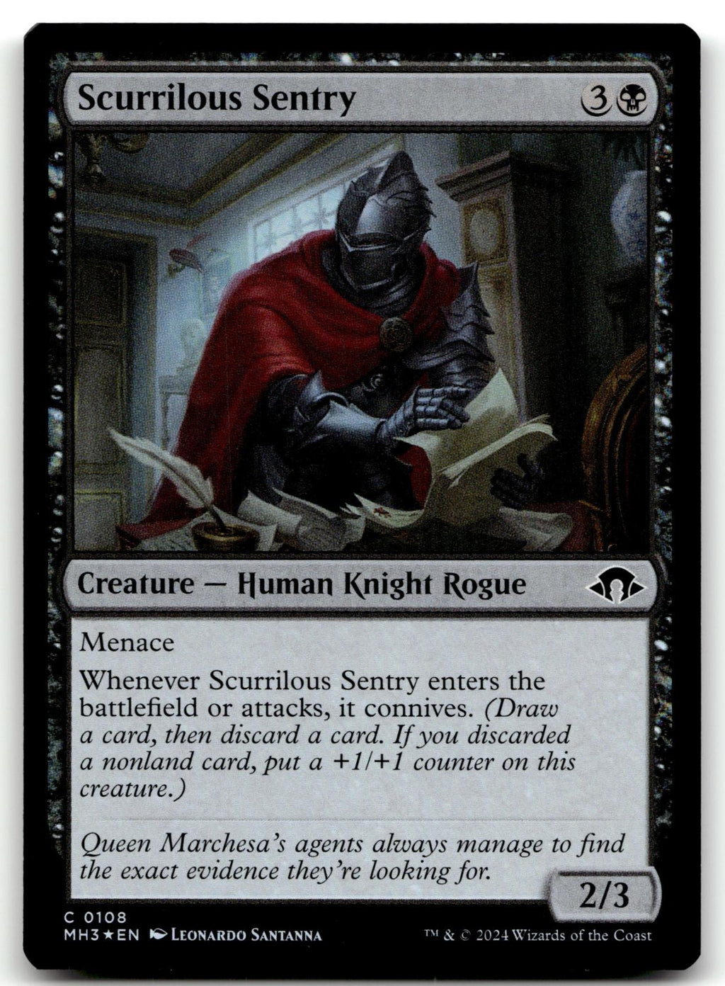 Scurrilous Sentry 108 Common Modern Horizons 3 Magic: The Gathering Foil NM