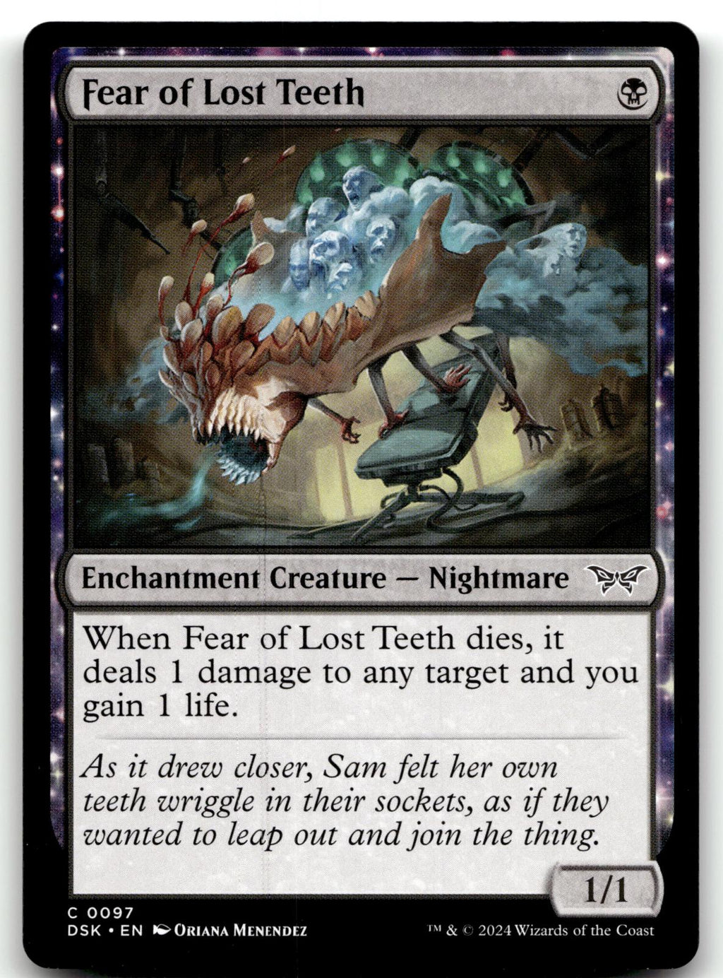 Fear of Lost Teeth 97 Common Duskmourn: House of Horror Magic: The Gathering NM