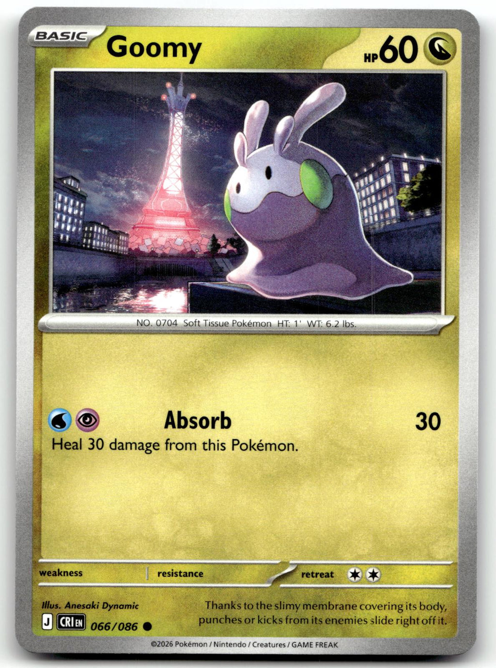 Goomy 066/086 Common Chaos Rising Pokemon Near Mint