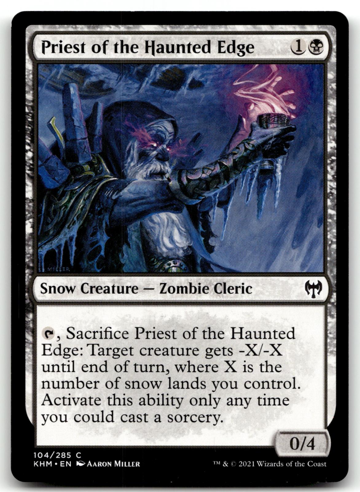 Priest of the Haunted Edge 104 Common Kaldheim Magic: The Gathering Near Mint
