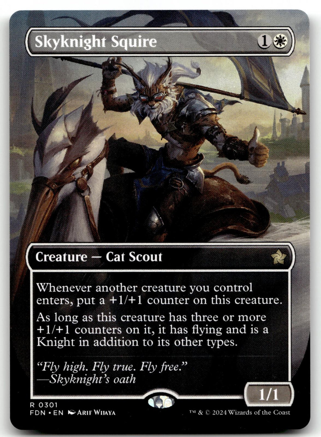 Skyknight Squire (Borderless) 301 Rare Foundations Magic: The Gathering NM