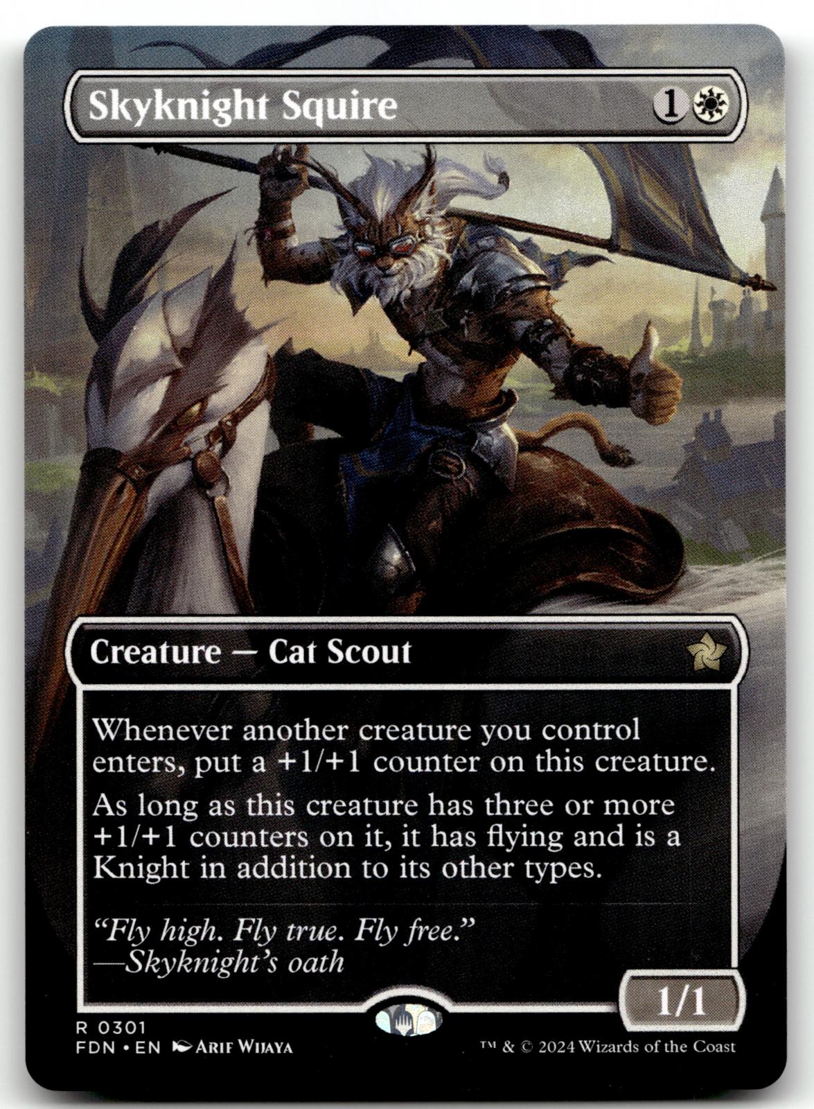 Skyknight Squire (Borderless) 301 Rare Foundations Magic: The Gathering NM