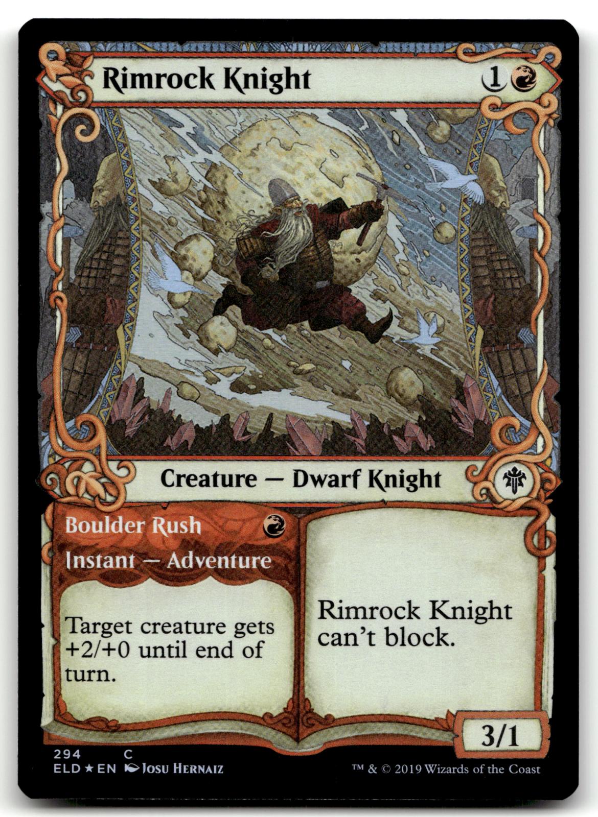 Rimrock Knight (Showcase) 294 Throne of Eldraine Magic: The Gathering Foil NM
