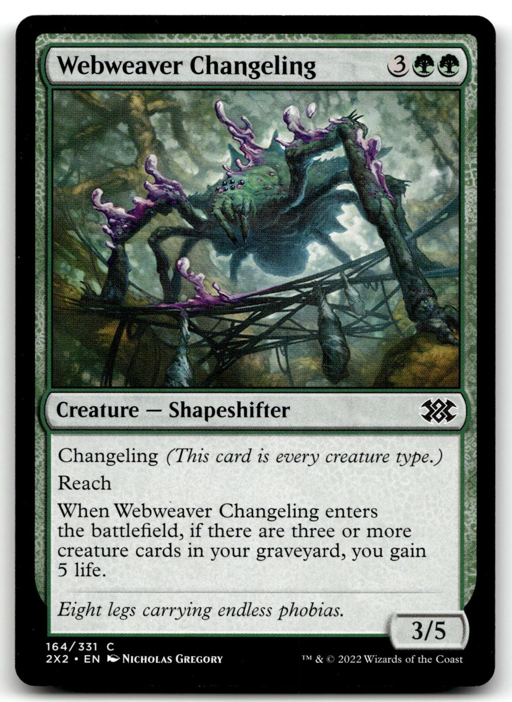 Webweaver Changeling 164 Common Double Masters 2022 Magic: The Gathering NM