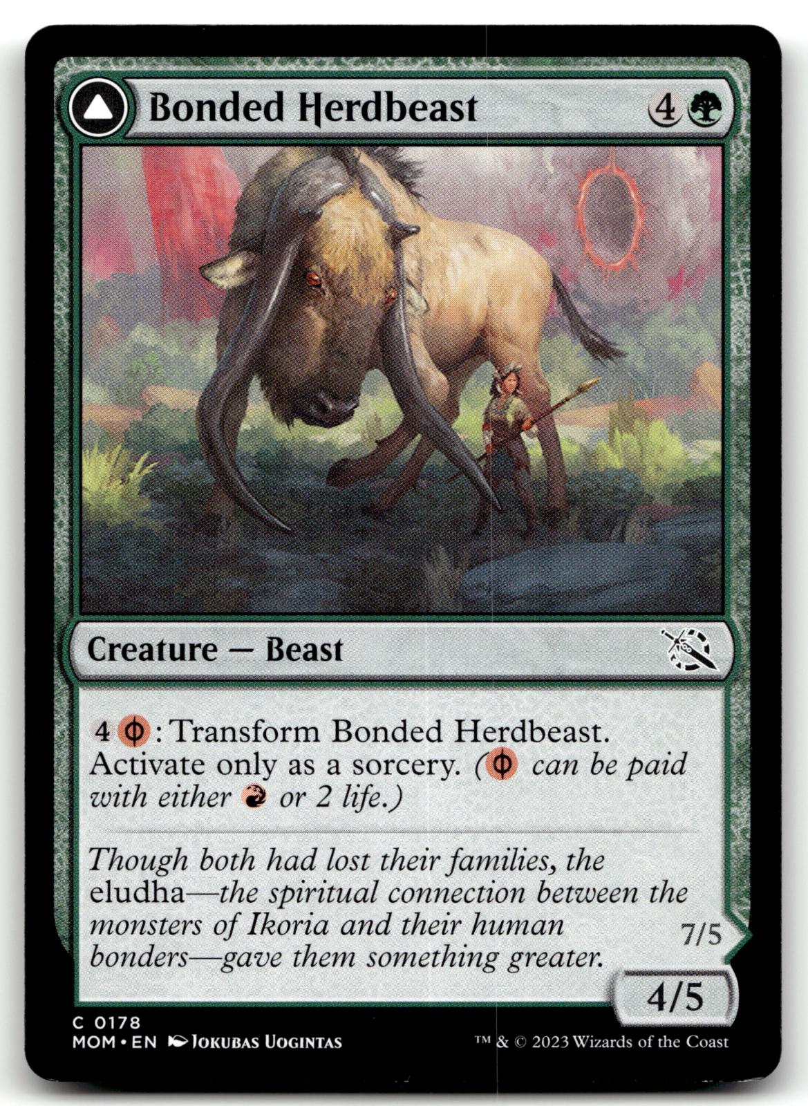 Bonded Herdbeast 178 Common March of the Machine Magic: The Gathering Near Mint