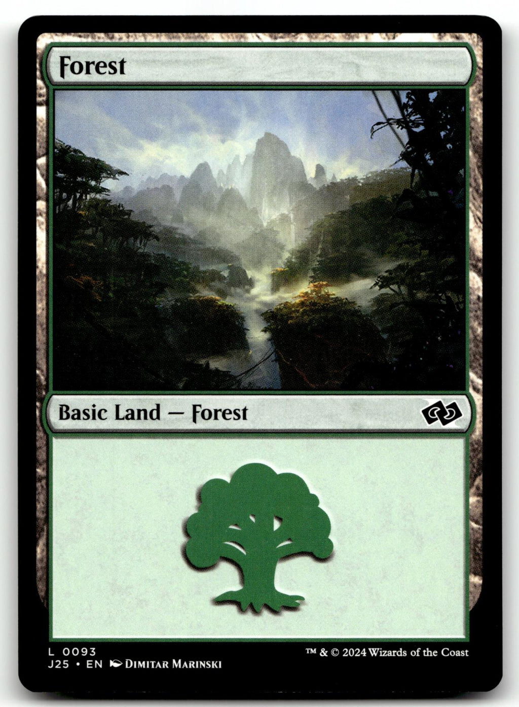 Forest (0093) 93 Land Foundations Jumpstart Magic: The Gathering Near Mint