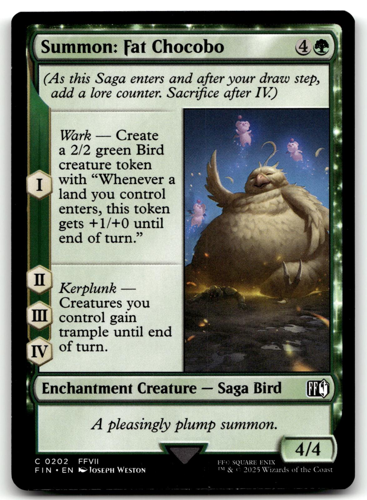 Summon: Fat Chocobo 202 Common FINAL FANTASY Magic: The Gathering Near Mint